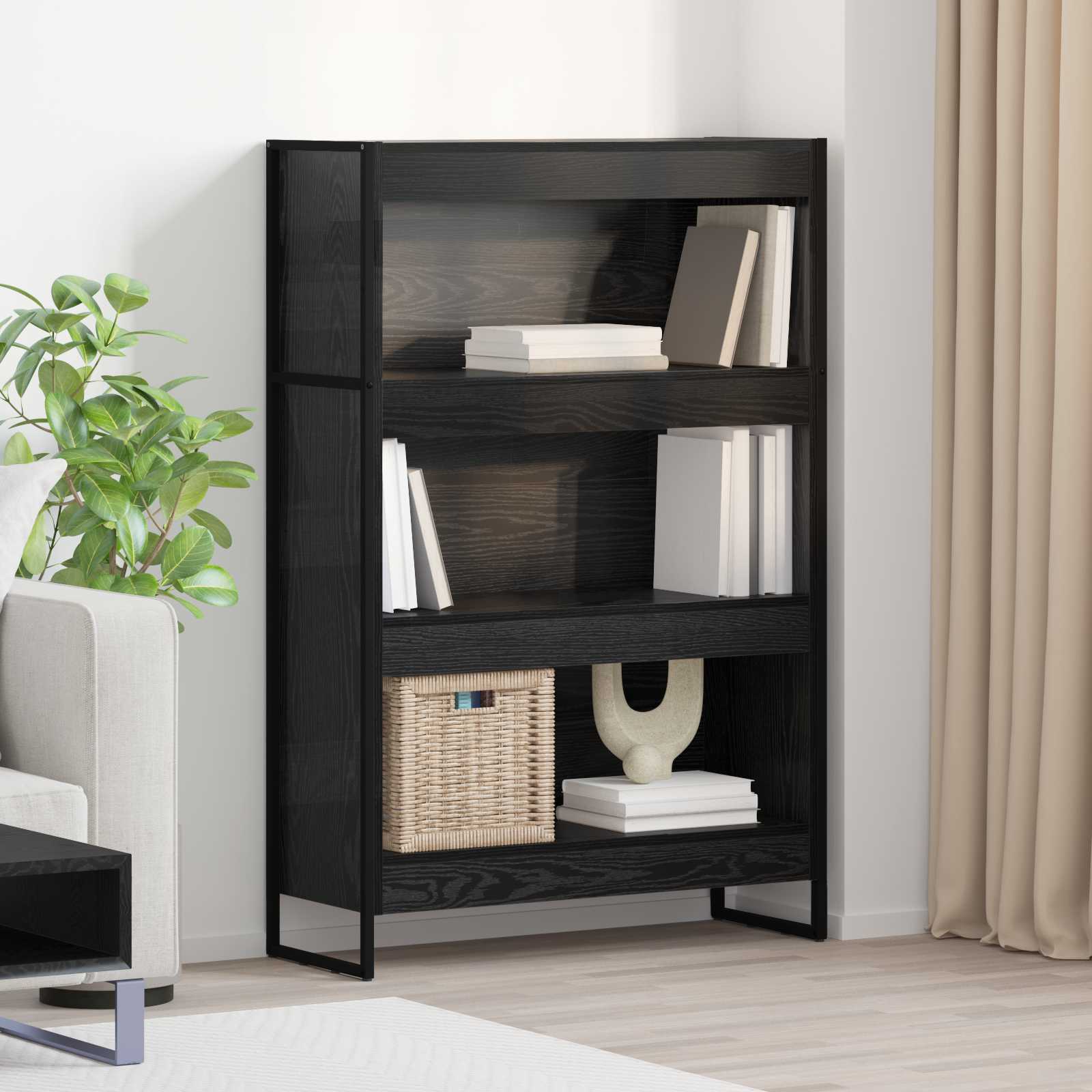 Bibliothèque Chêne noir 80 x 30 x 155 cm Bois d'ingénierie - XIOS