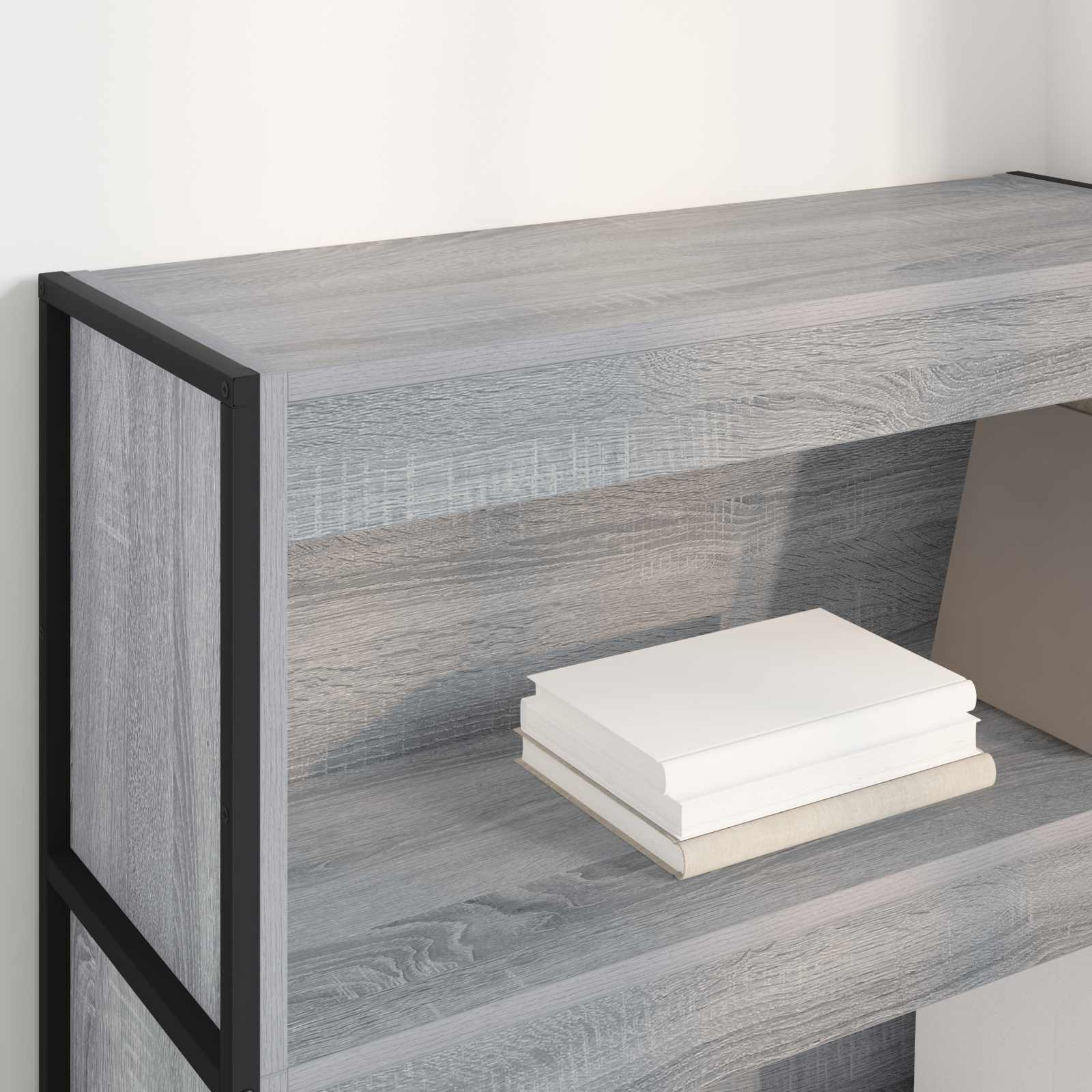 Bibliothèque Gris Sonoma 80 x 30 x 155 cm Bois d'ingénierie - XIOS
