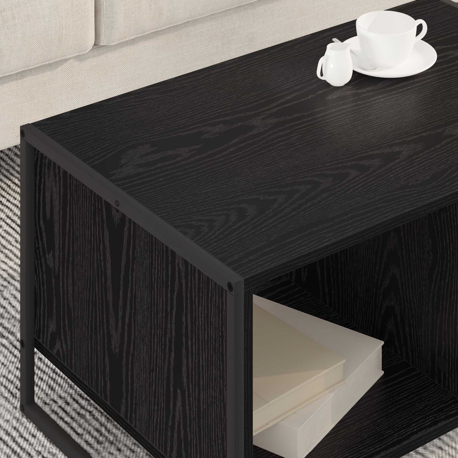 Table basse Chêne noir 80 x 50 x 40 cm Bois d'ingénierie - XIOS