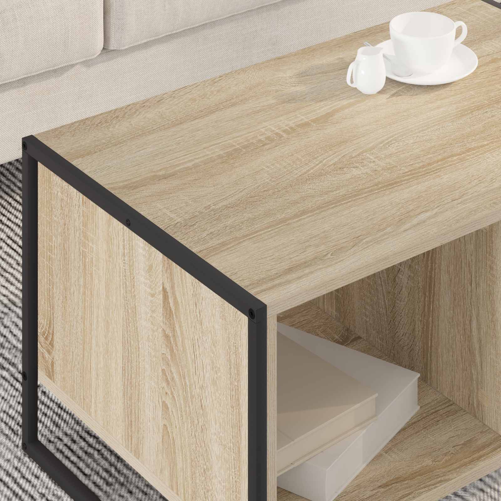 Table basse Sonoma 80 x 50 x 40 cm Bois d'ingénierie - XIOS