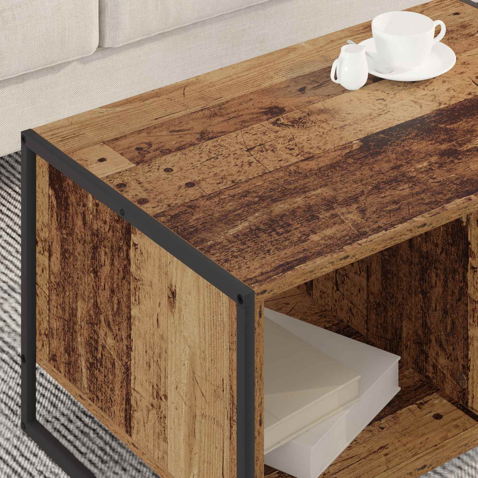 Table basse Bois Ancien 80 x 50 x 40 cm Bois d'ingénierie - XIOS