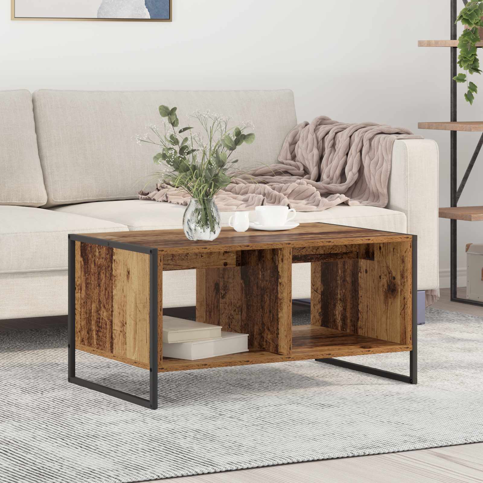 Table basse Bois Ancien 80 x 50 x 40 cm Bois d'ingénierie - XIOS