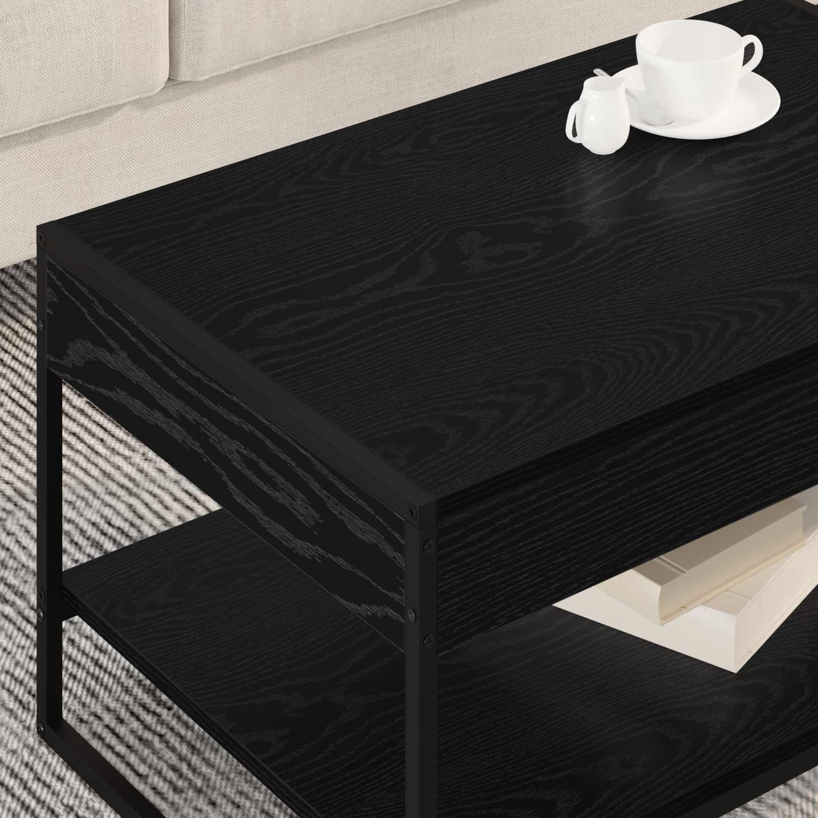 Table basse Chêne noir 80 x 50 x 40 cm Bois d'ingénierie - XIOS