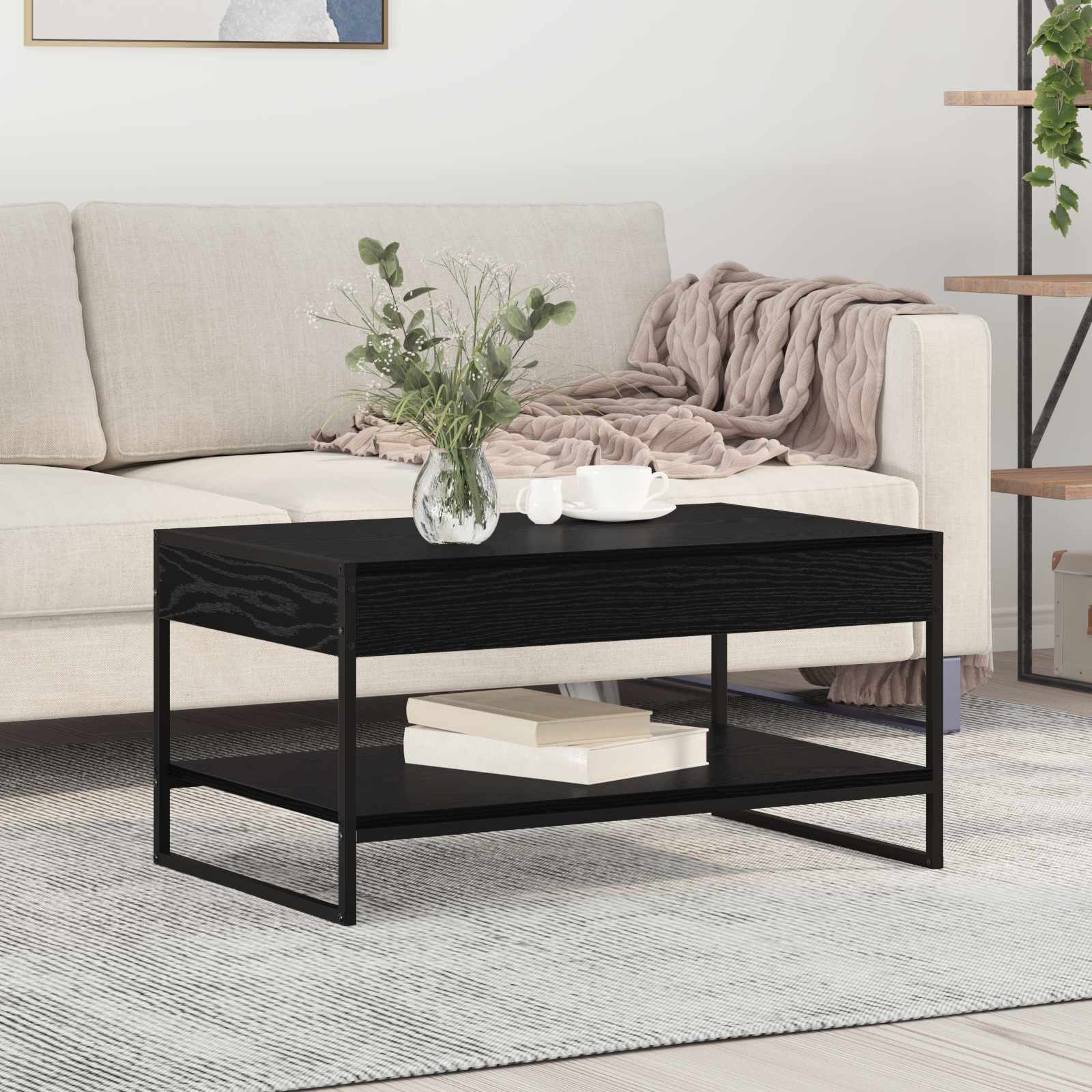 Table basse Chêne noir 80 x 50 x 40 cm Bois d'ingénierie - XIOS