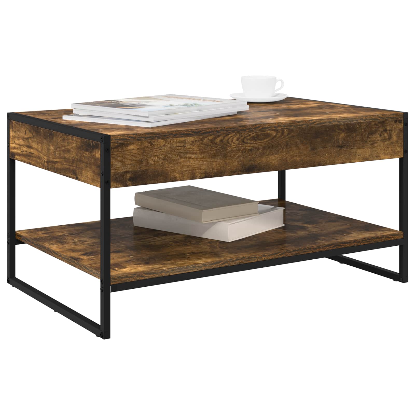 Table basse Chêne Fumé 80 x 50 x 40 cm Bois d'ingénierie - XIOS