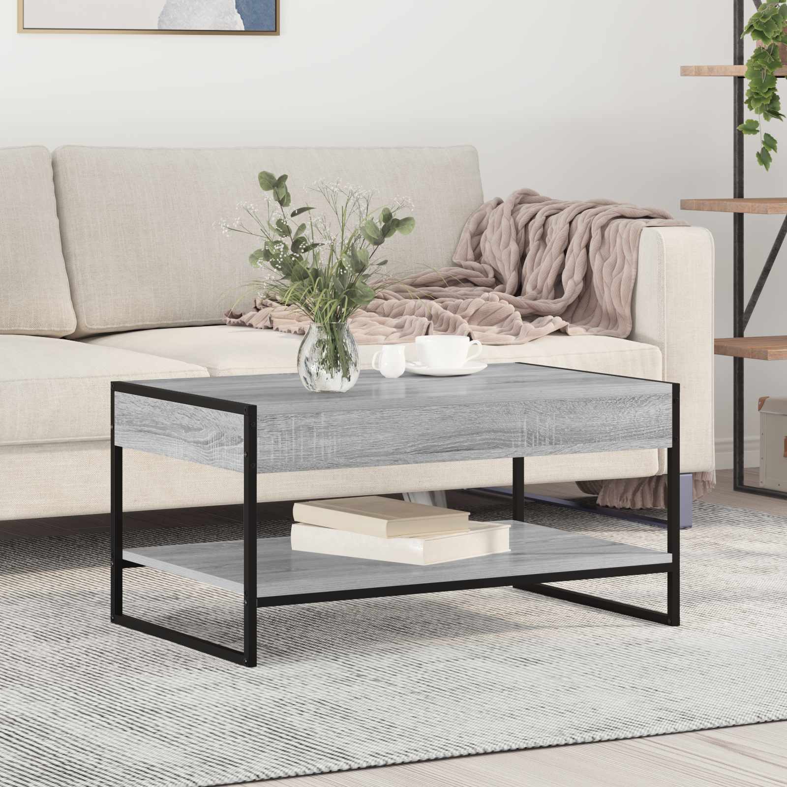 Table basse Gris Sonoma 80 x 50 x 40 cm Bois d'ingénierie - XIOS
