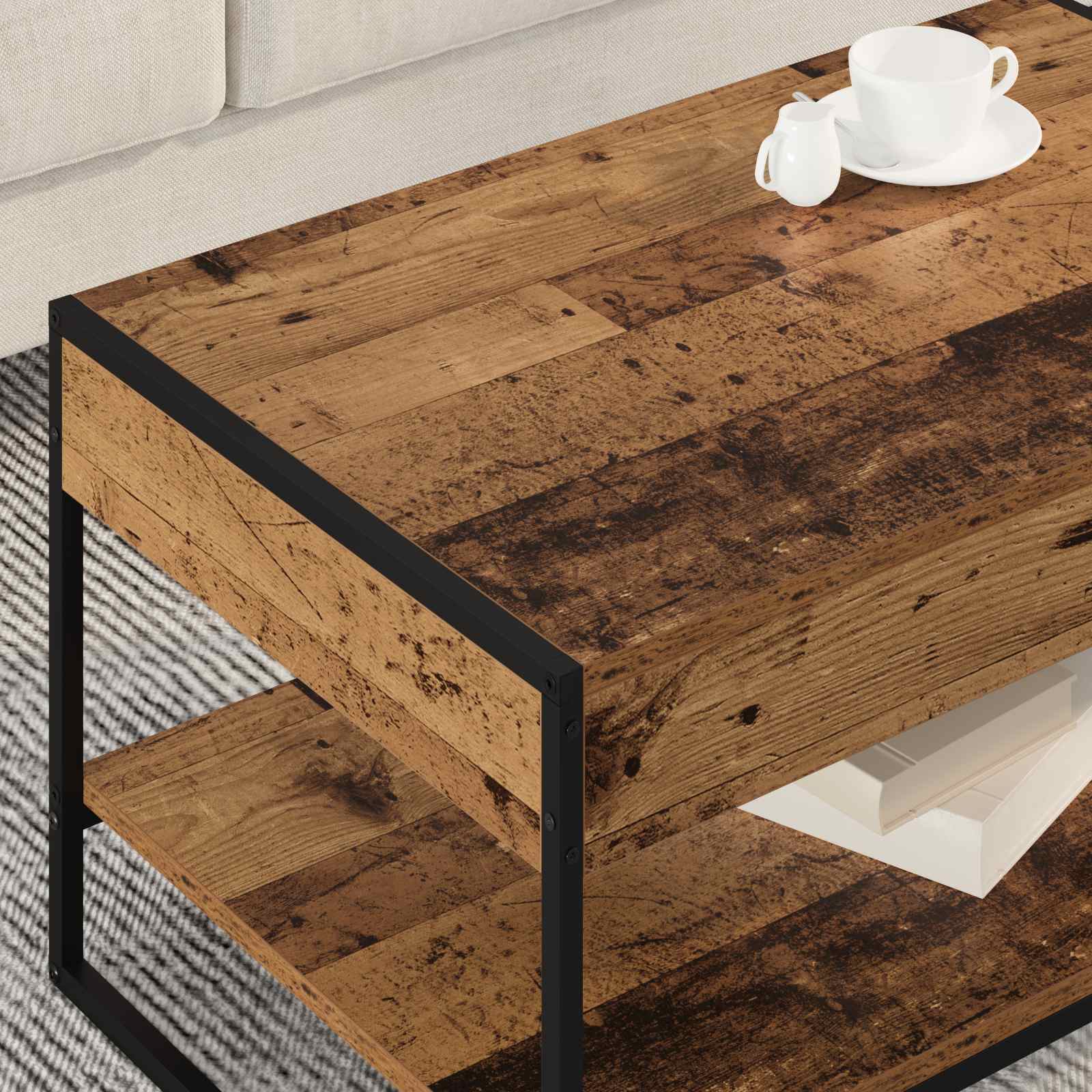 Table basse Bois Ancien 80 x 50 x 40 cm Bois d'ingénierie - XIOS