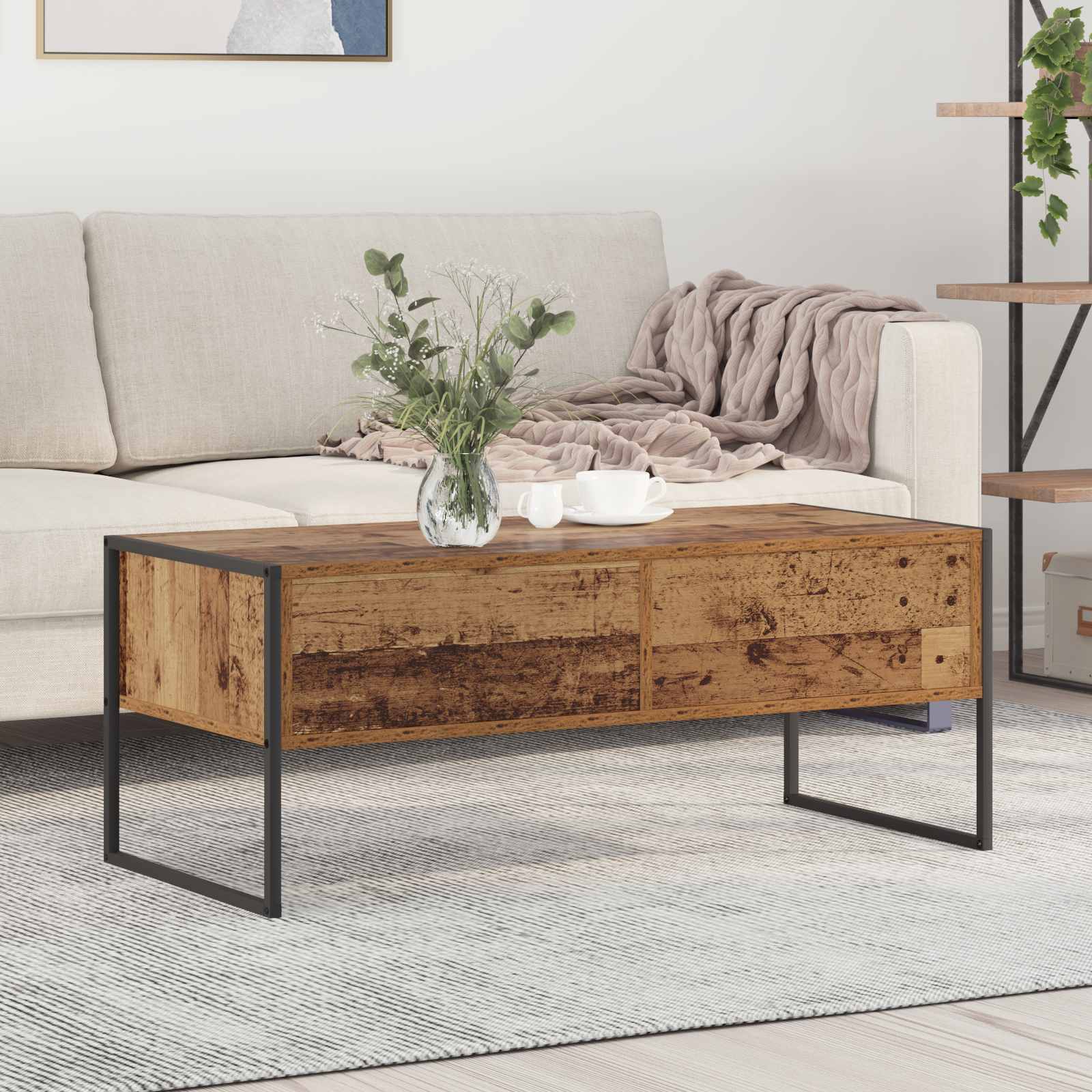 Table basse Bois Ancien 100 x 46 x 40 cm Bois d'ingénierie - XIOS
