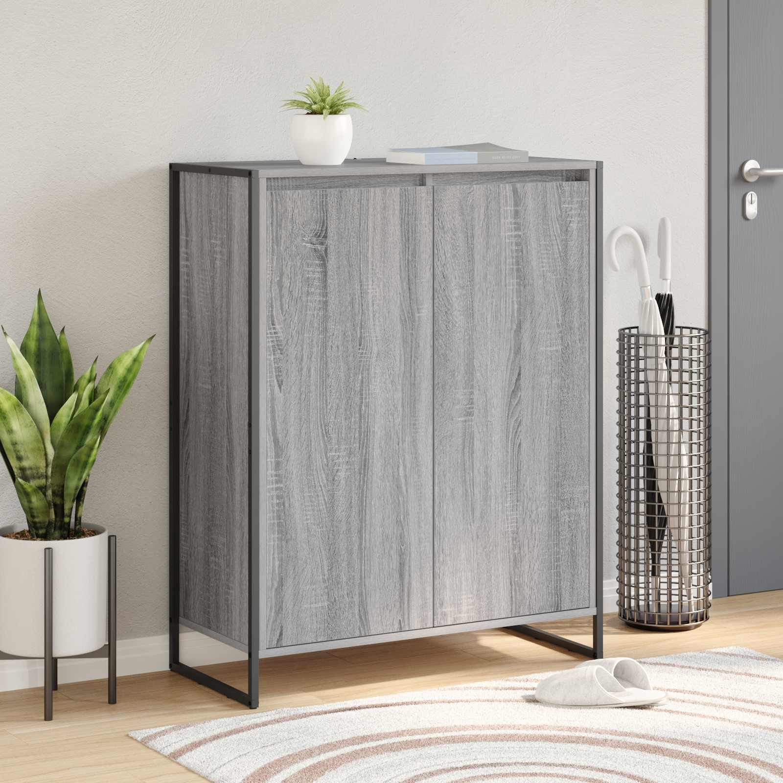 Cabinet à chaussures avec stockage Gris Sonoma 79 x 36 x 100 cm - XIOS