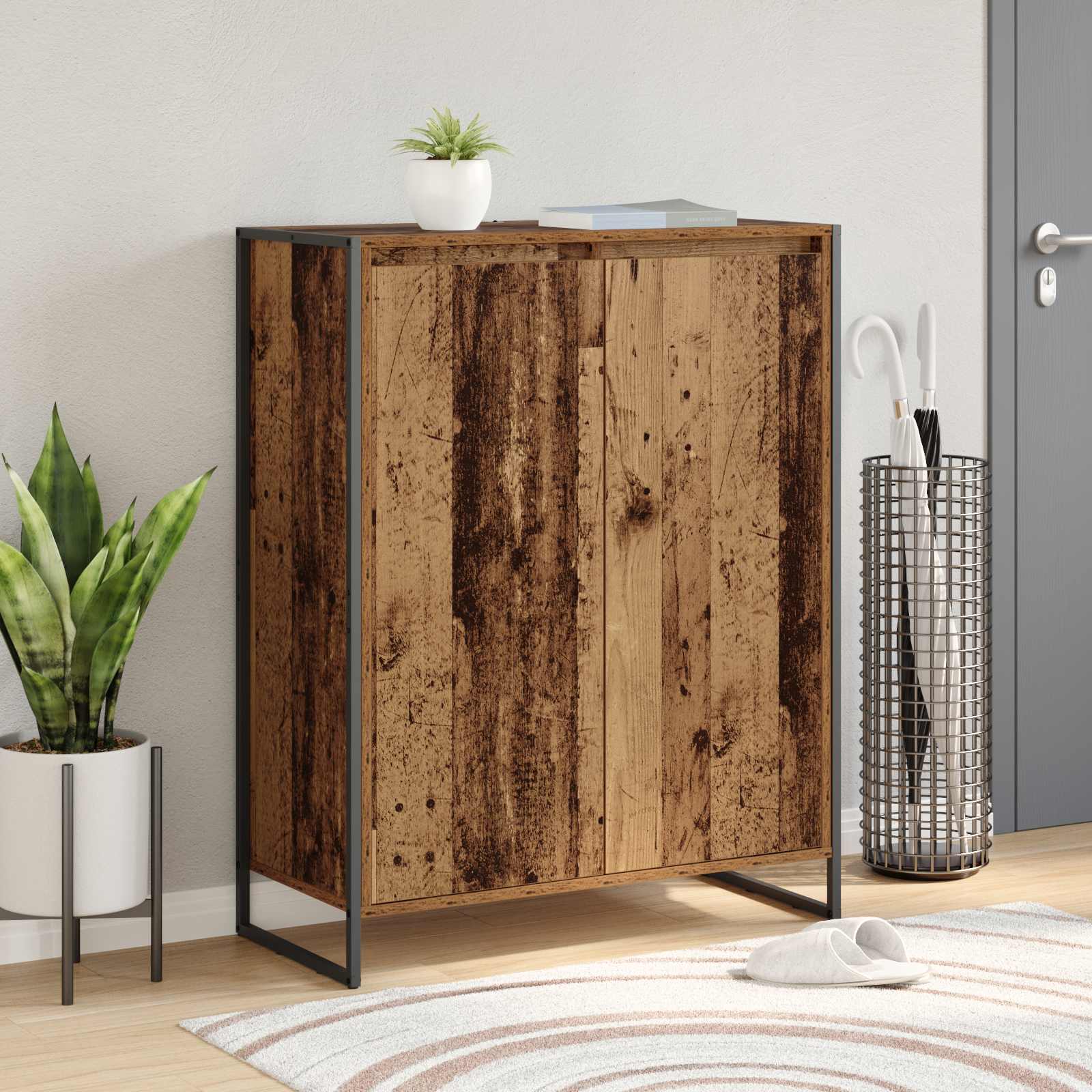Cabinet à chaussures avec stockage Bois Ancien 79 x 36 x 100 cm - XIOS