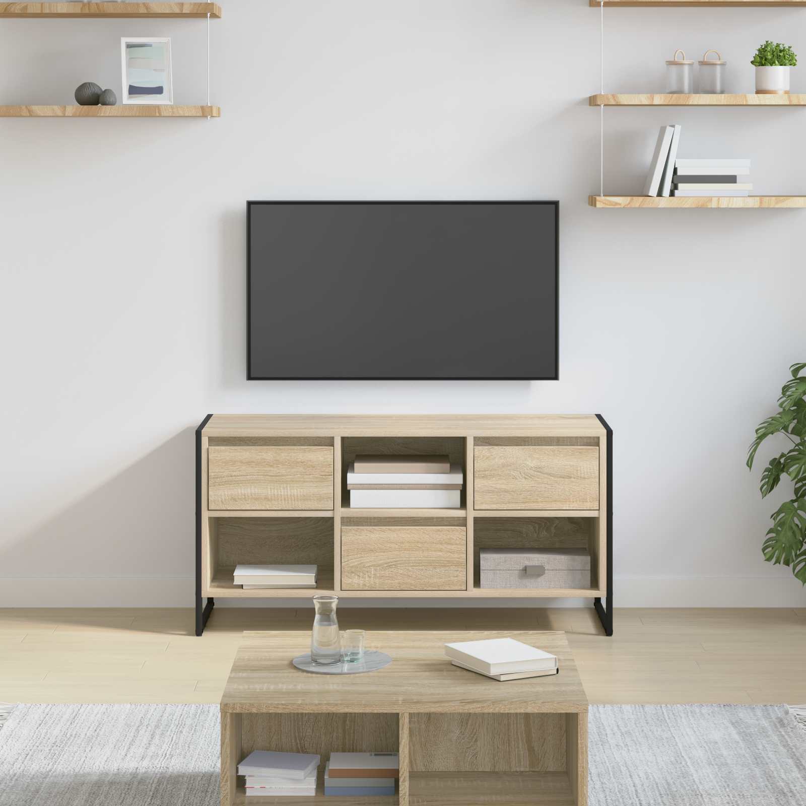 Meuble TV Sonoma 100 x 36 x 49,5 cm Bois d'ingénierie - XIOS