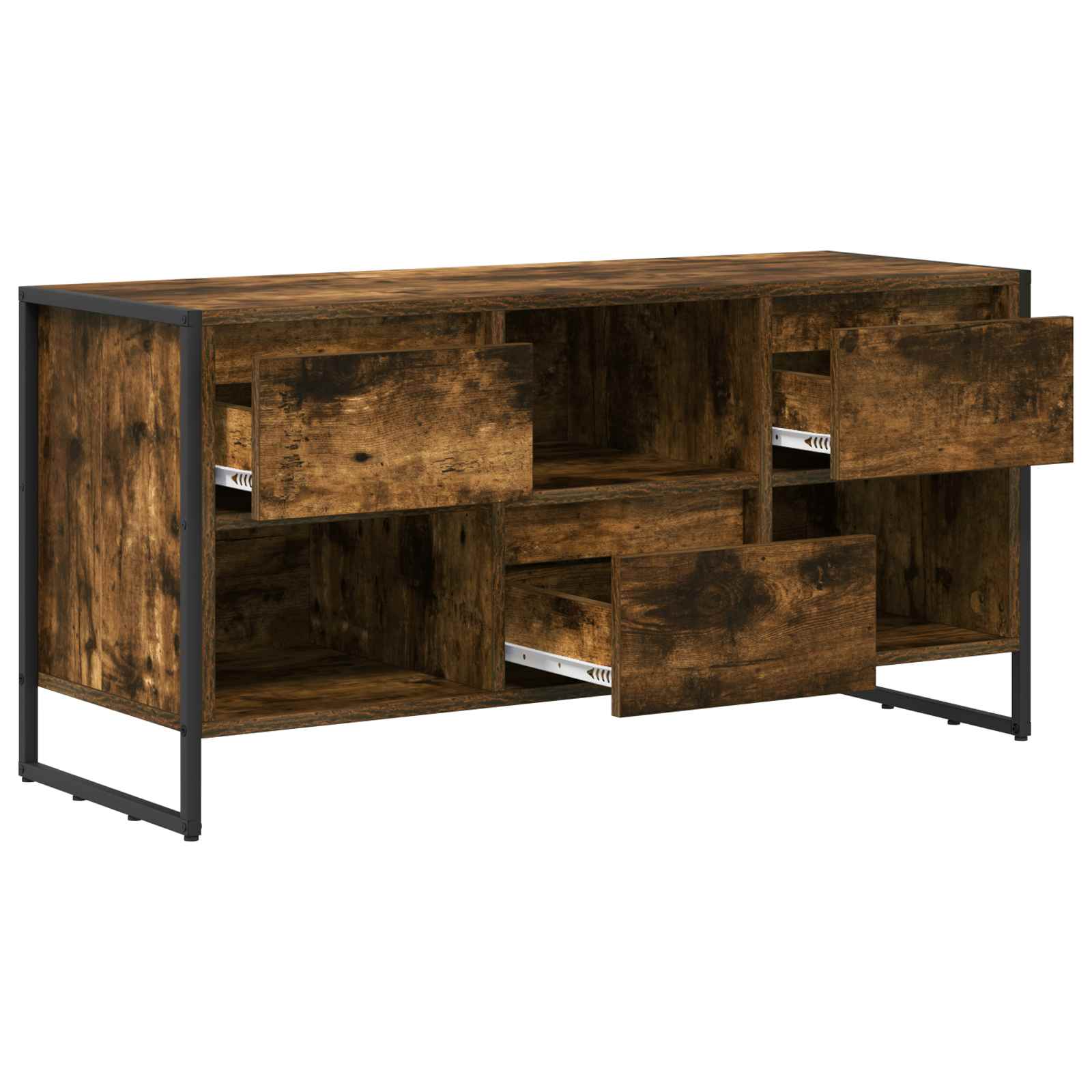 Meuble TV Chêne Fumé 100 x 36 x 49,5 cm Bois d'ingénierie - XIOS