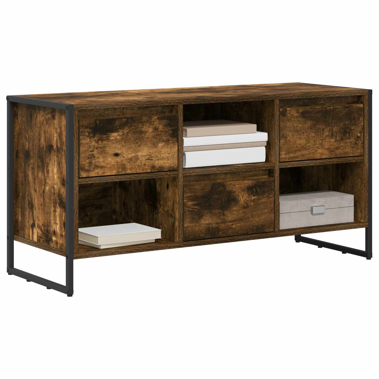 Meuble TV Chêne Fumé 100 x 36 x 49,5 cm Bois d'ingénierie - XIOS