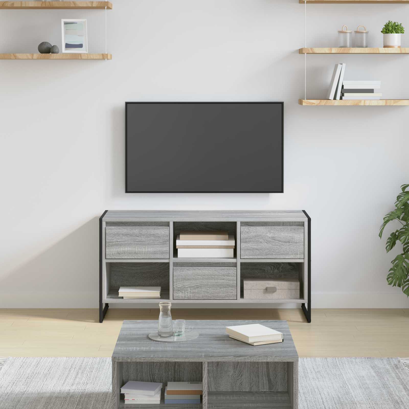 Meuble TV Gris Sonoma 100 x 36 x 49,5 cm Bois d'ingénierie - XIOS