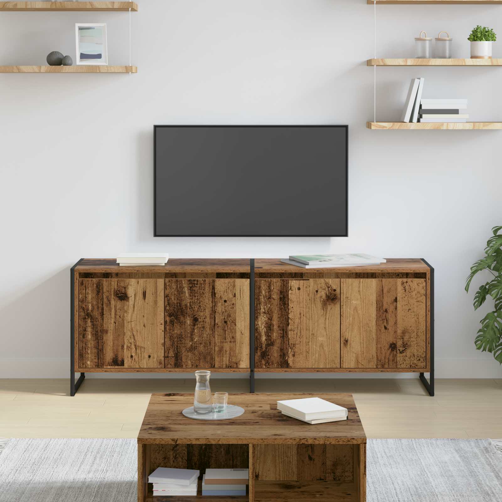 Meuble TV Bois Ancien 140 x 36 x 49.5 cm Bois d'ingénierie - XIOS