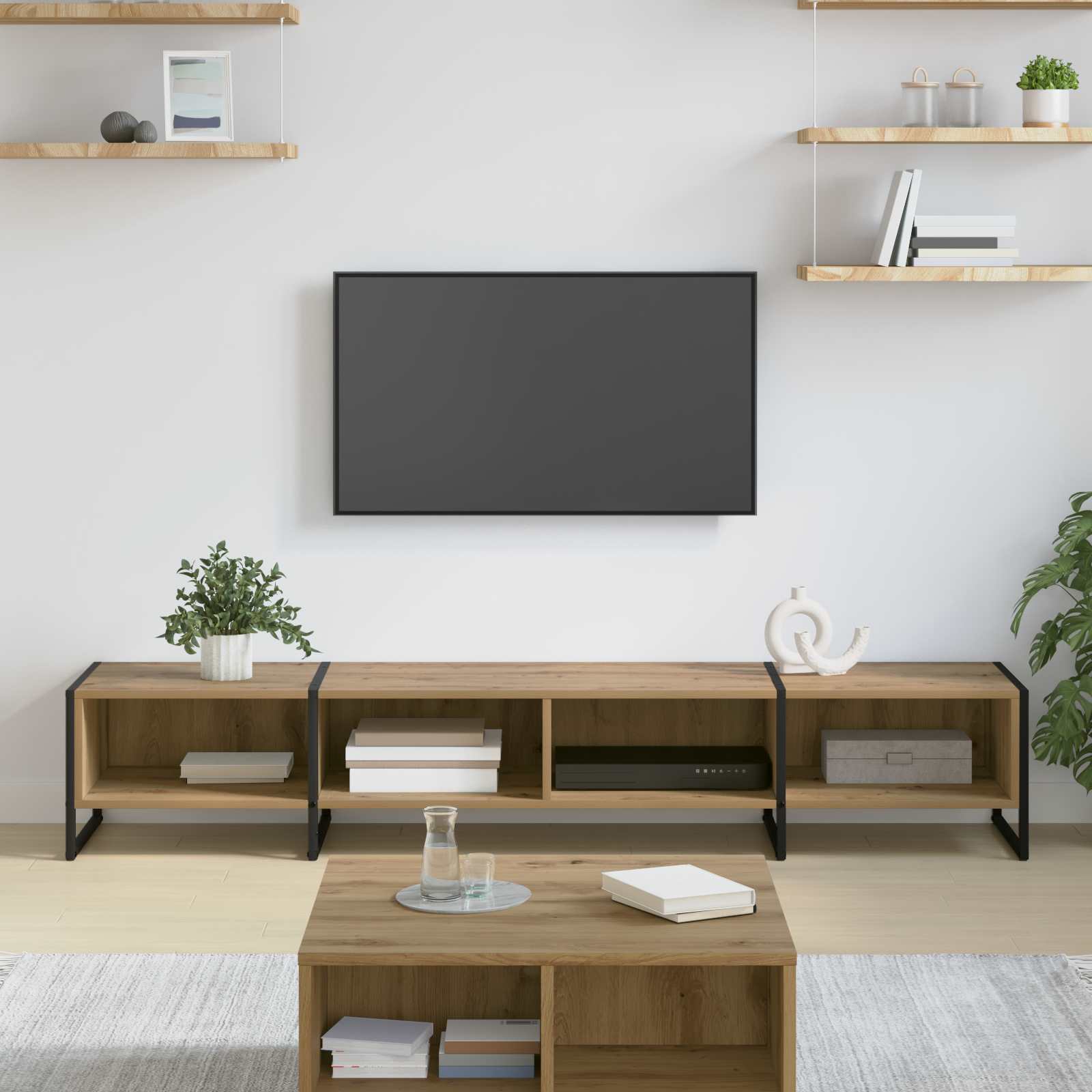 Meuble TV Chêne artisan 170,5 x 36 x 30,5 cm Bois d'ingénierie - XIOS