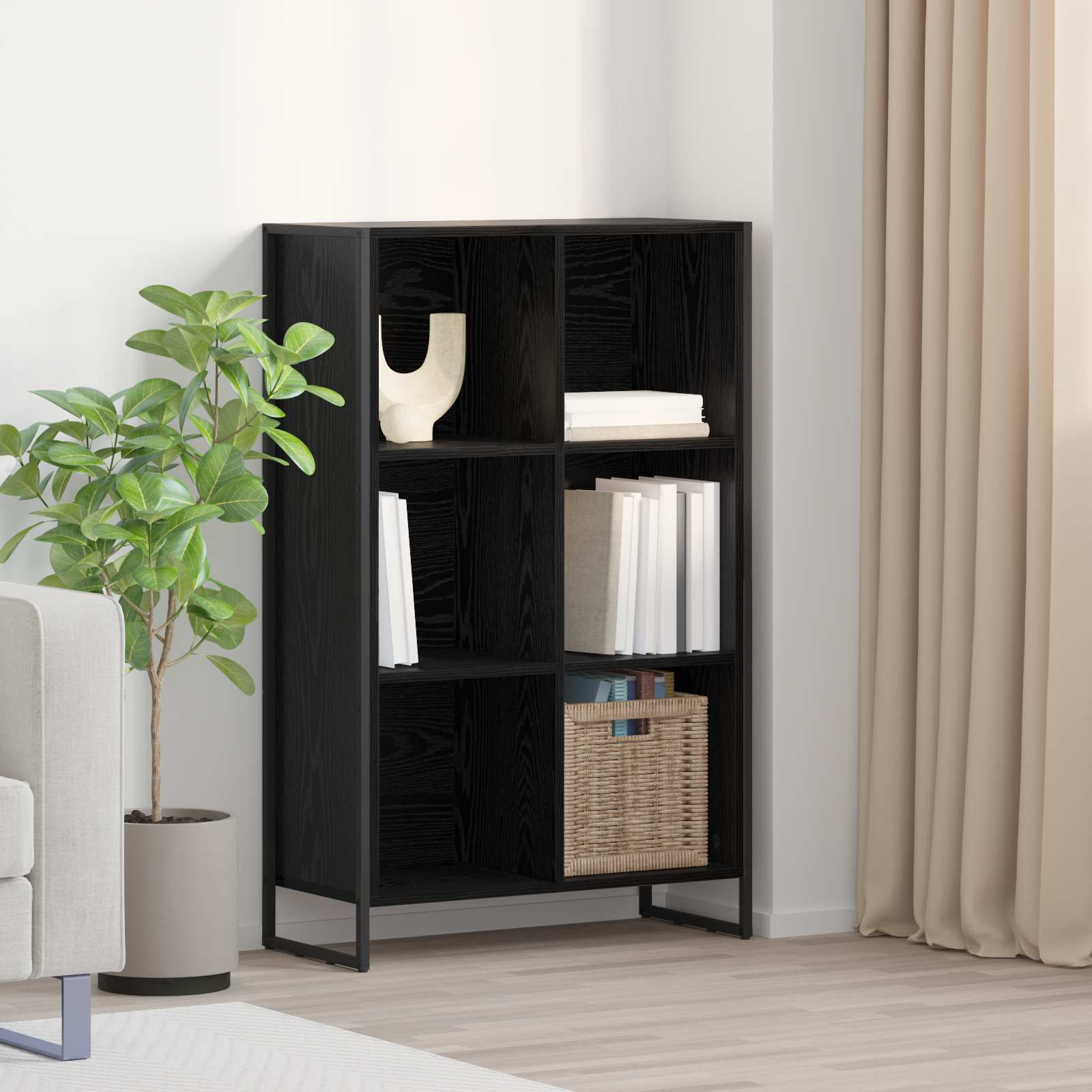 Bibliothèque Chêne noir 99,5 x 30 x 108,5 cm Bois d'ingénierie - XIOS