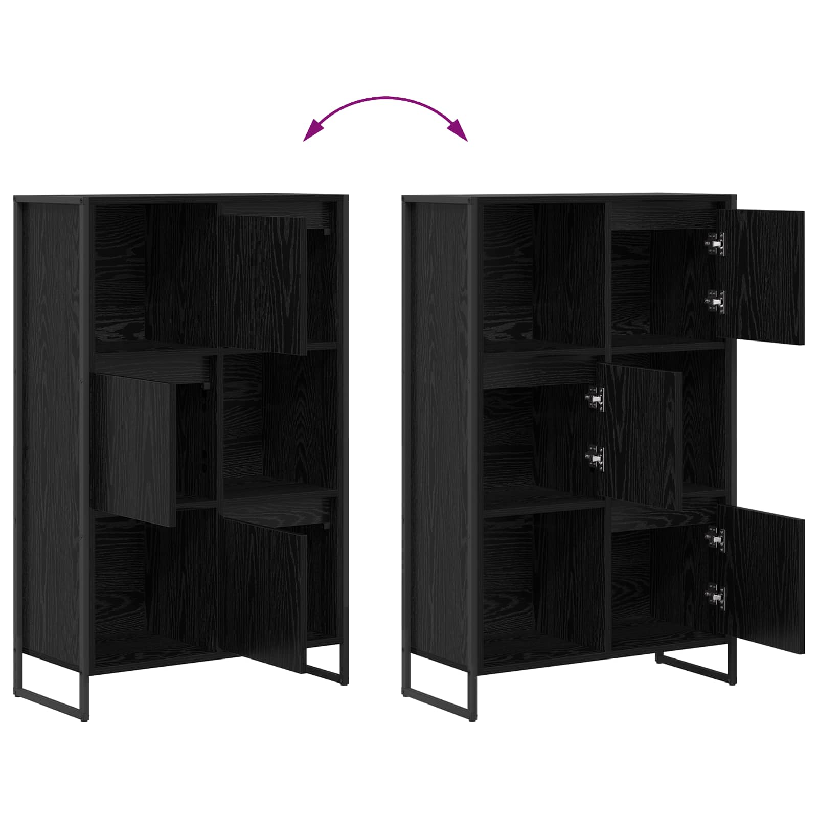 Bibliothèque Chêne noir 68 x 30 x 108.5 cm Bois d'ingénierie - XIOS