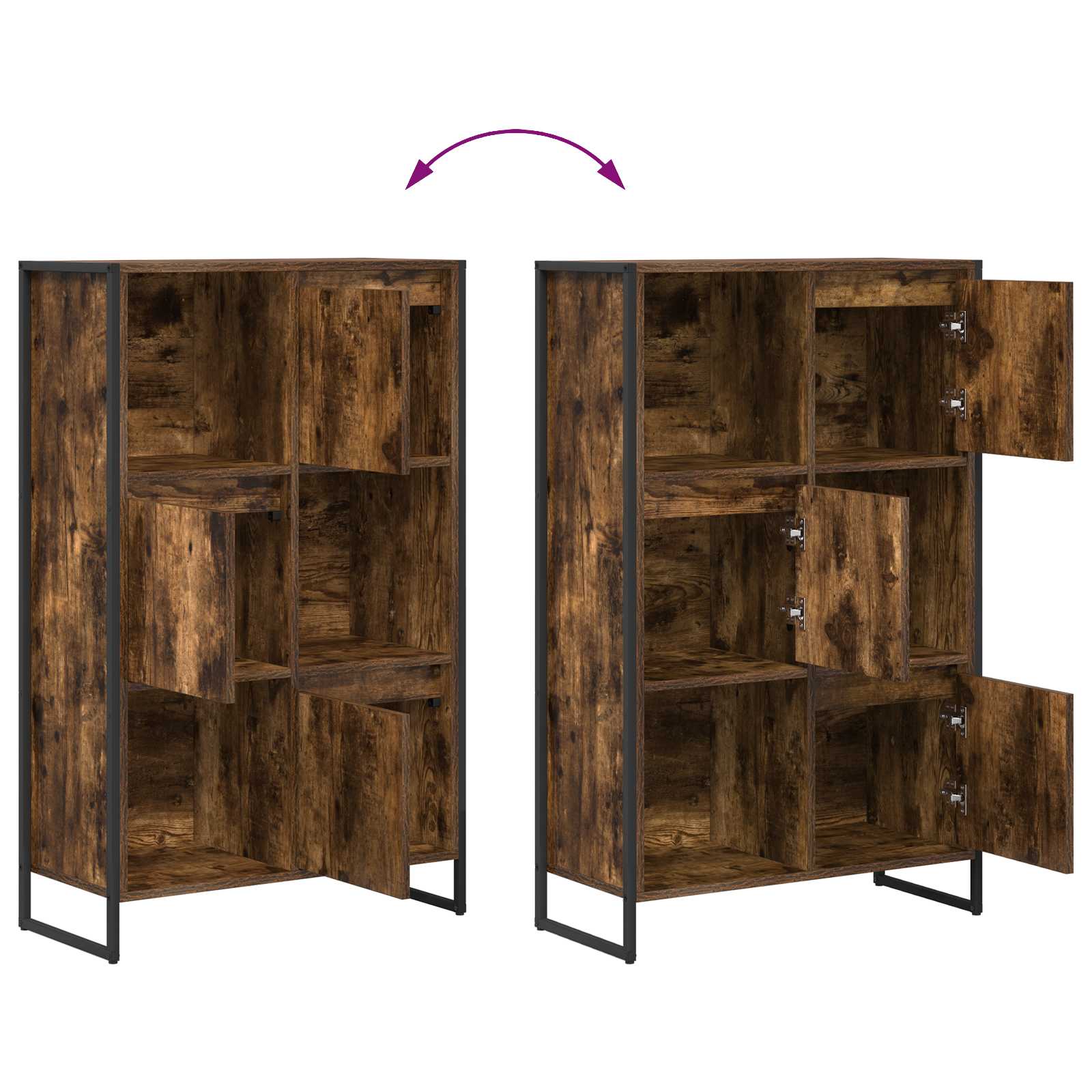 Bibliothèque Chêne Fumé 68 x 30 x 108.5 cm Bois d'ingénierie - XIOS