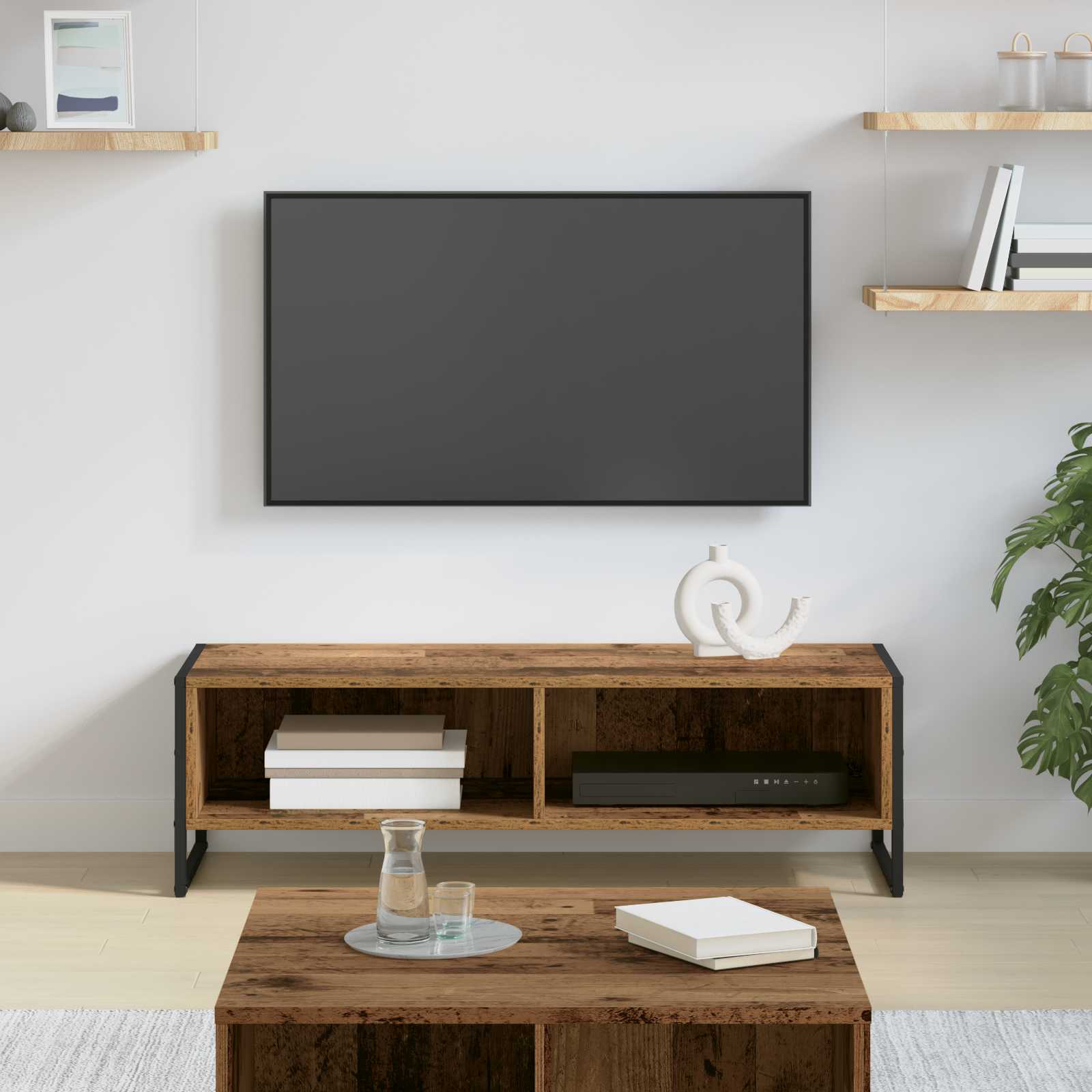 Meuble TV 100 x 36,5 x 30,5 cm Bois Ancien Bois d'ingénierie - XIOS