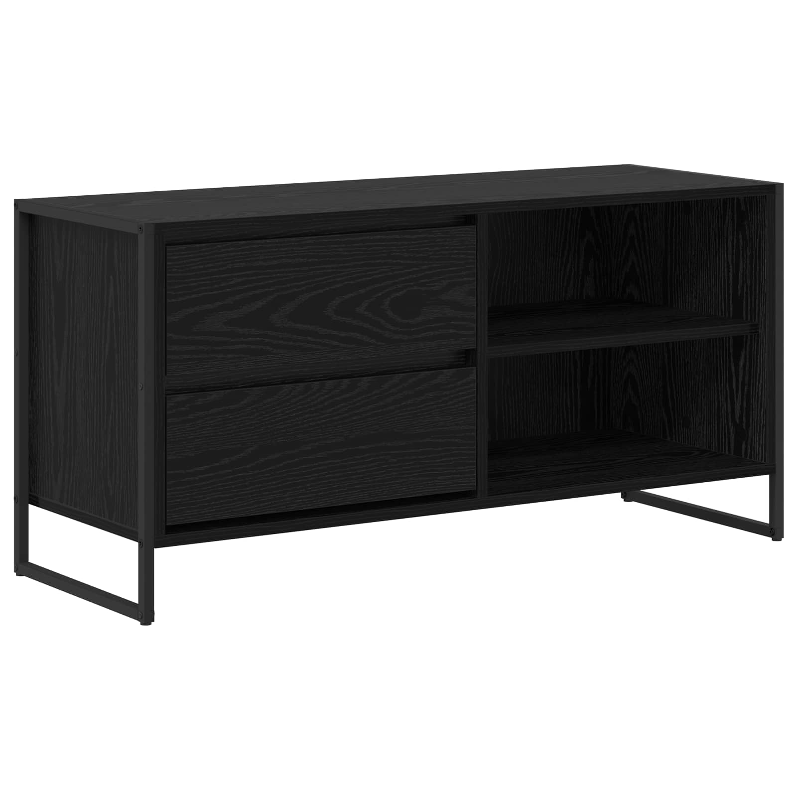Meuble TV Chêne noir 100 x 36 x 49,5 cm Bois d'ingénierie - XIOS