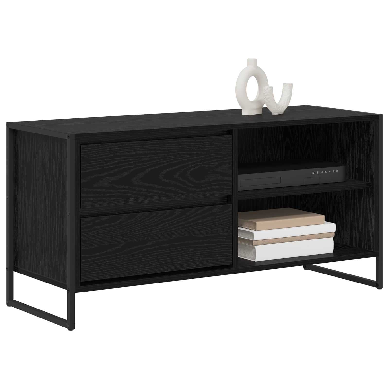 Meuble TV Chêne noir 100 x 36 x 49,5 cm Bois d'ingénierie - XIOS