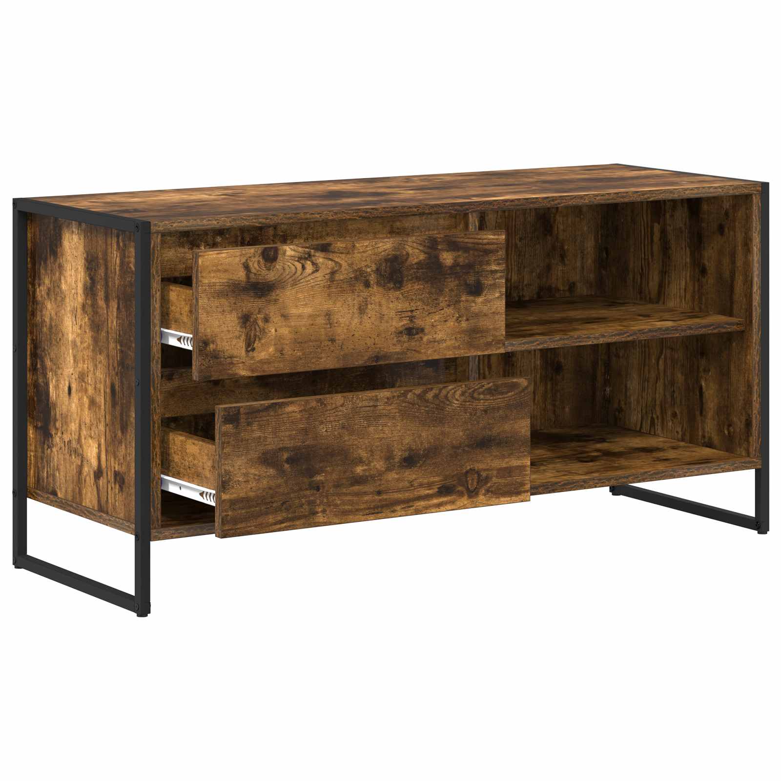 Meuble TV Chêne Fumé 100 x 36 x 49,5 cm Bois d'ingénierie - XIOS