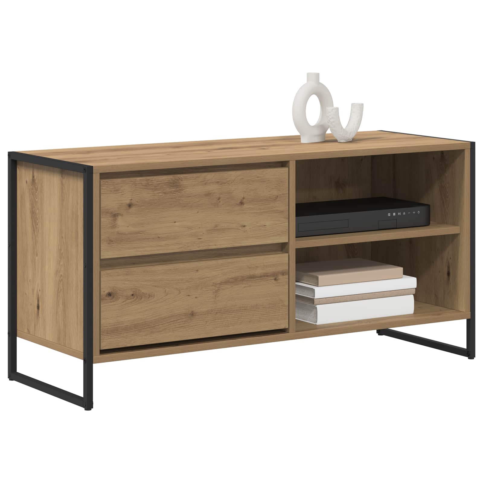 Meuble TV Chêne artisan 100 x 36 x 49,5 cm Bois d'ingénierie - XIOS