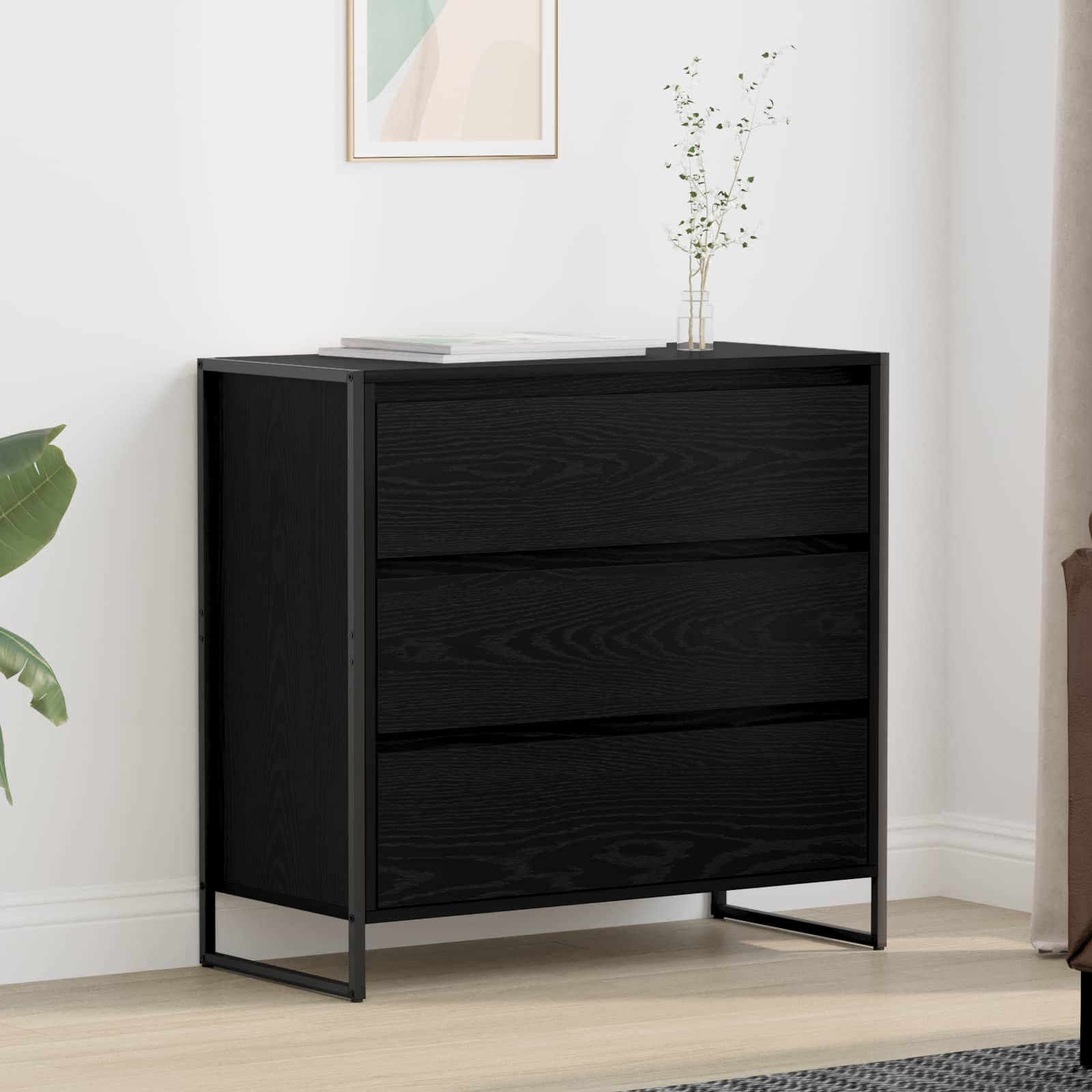 Buffet Chêne noir 79 x 36 x 75.5 cm Bois d'ingénierie - XIOS