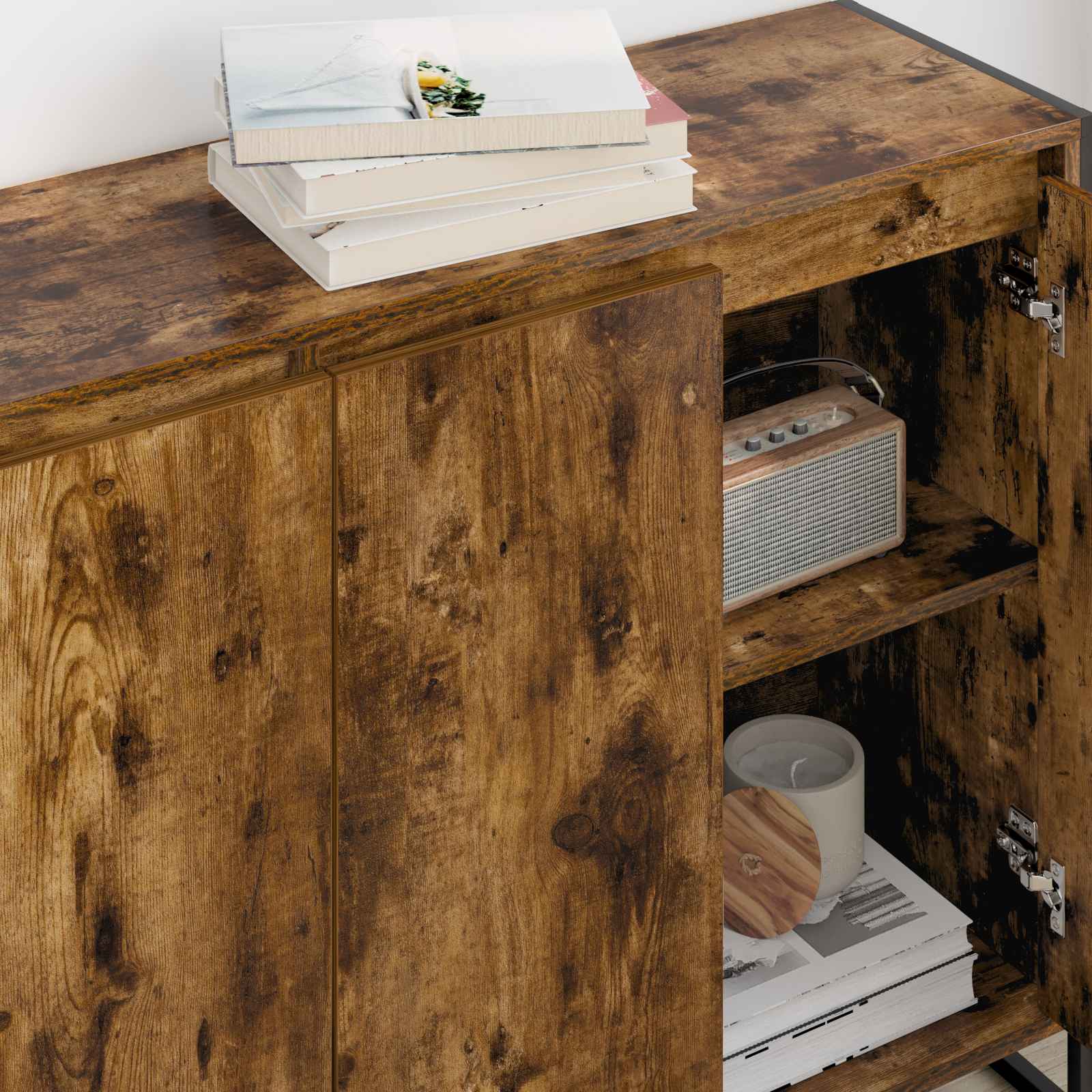 Meuble d'appoint Chêne Fumé 96,5 x 30 x 75 cm Bois d'ingénierie - XIOS
