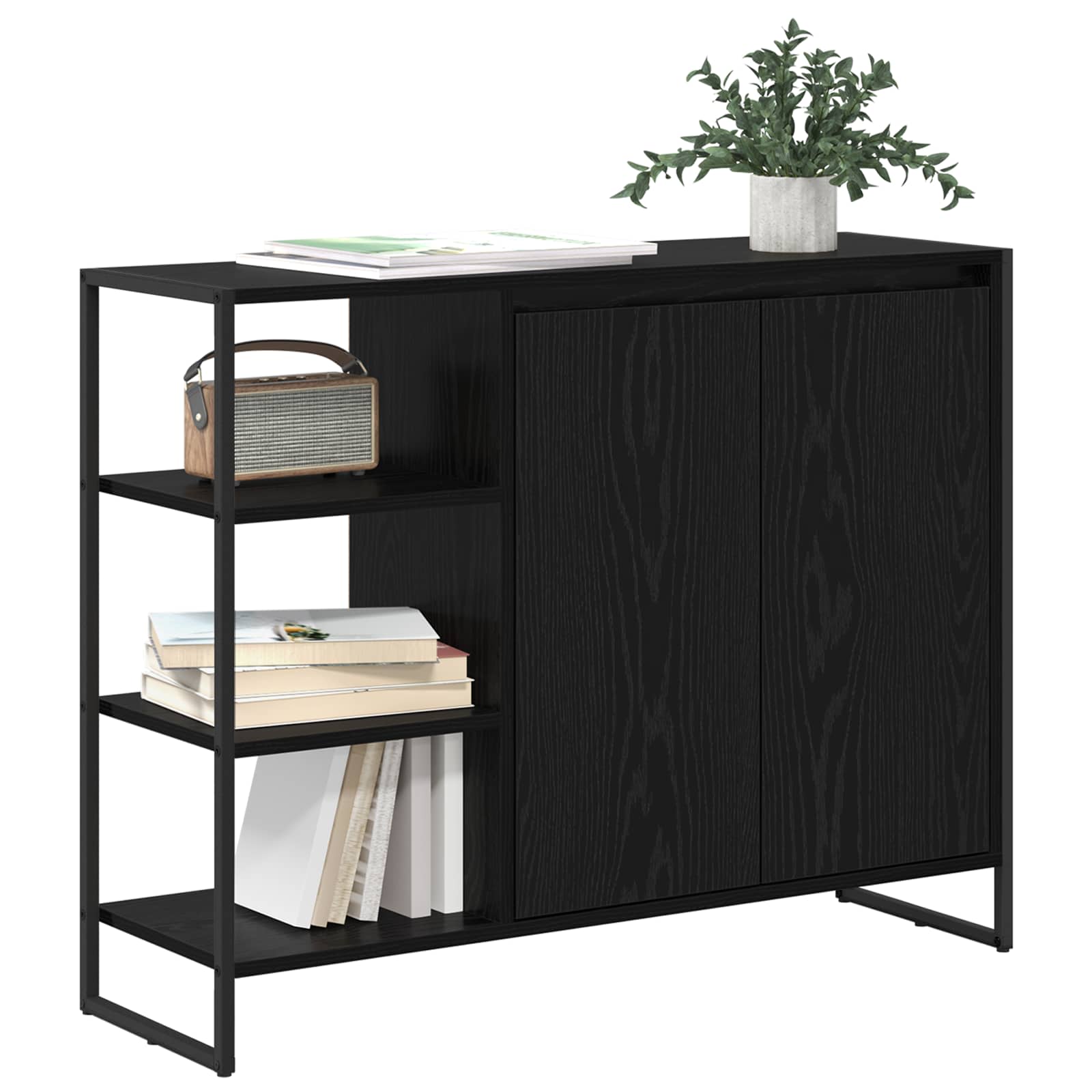 Meuble d'appoint Chêne noir 96,5 x 30 x 75 cm Bois d'ingénierie - XIOS