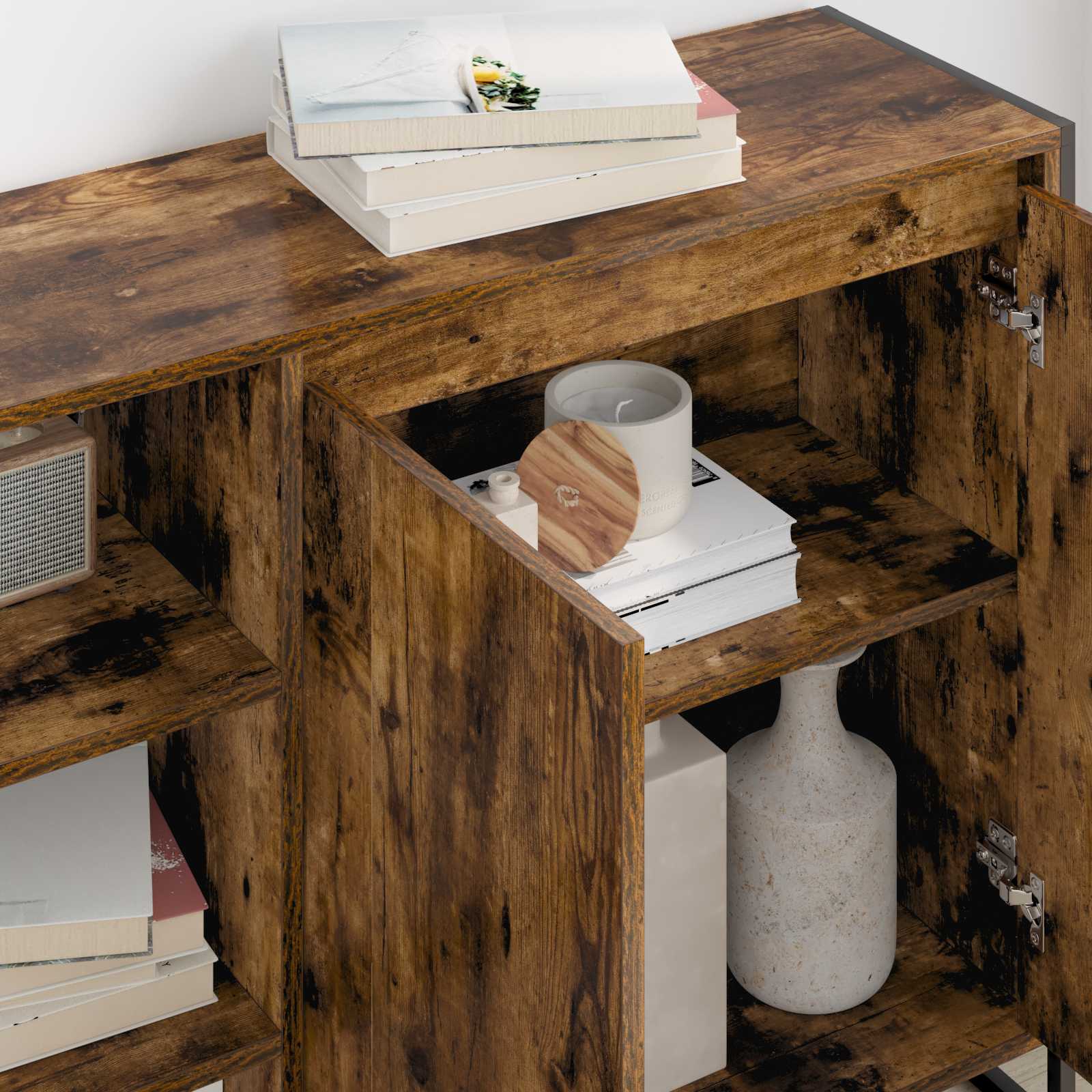 Meuble d'appoint Chêne Fumé 96,5 x 30 x 75 cm Bois d'ingénierie - XIOS