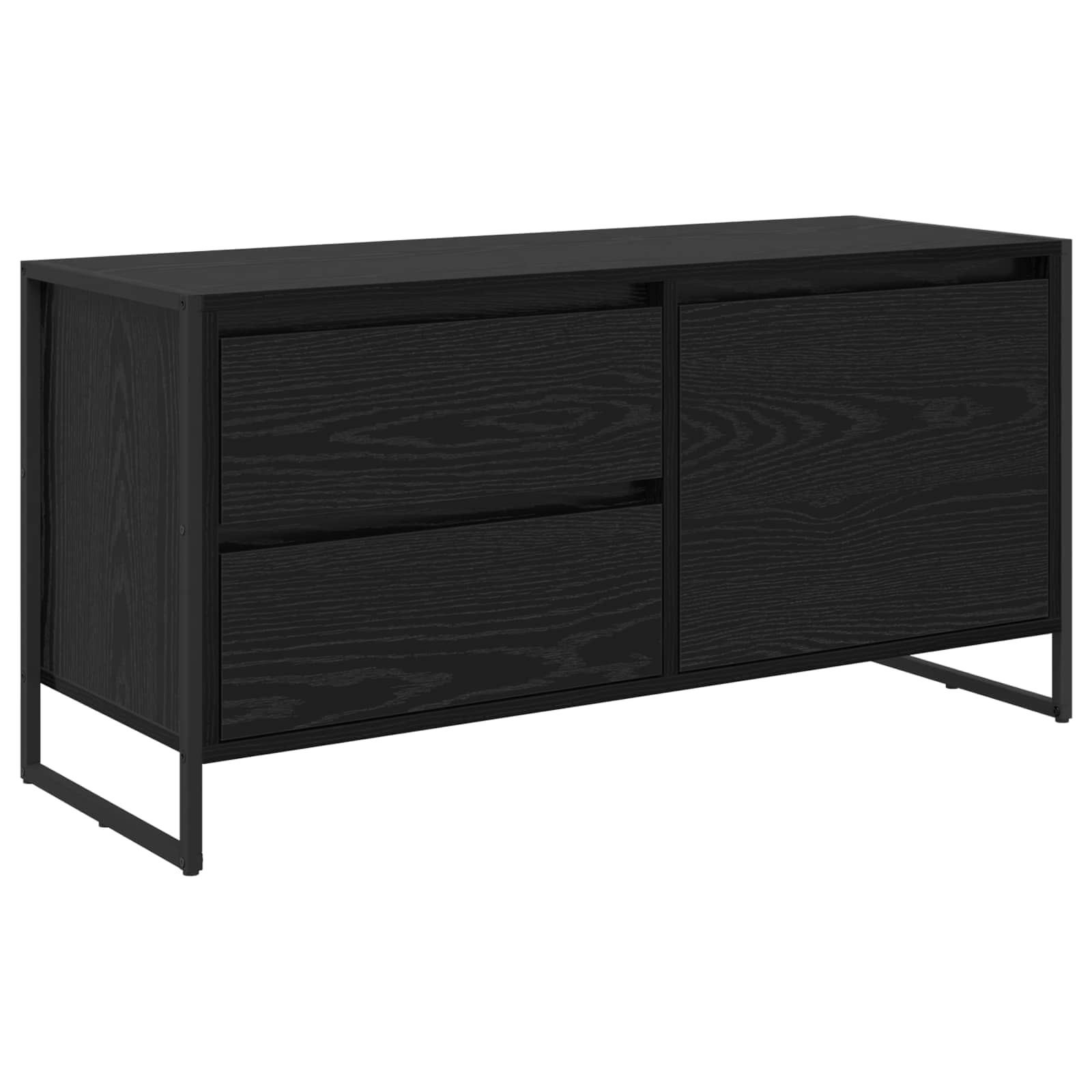 Meuble TV Chêne noir 100 x 36 x 49.5 cm Bois d'ingénierie - XIOS