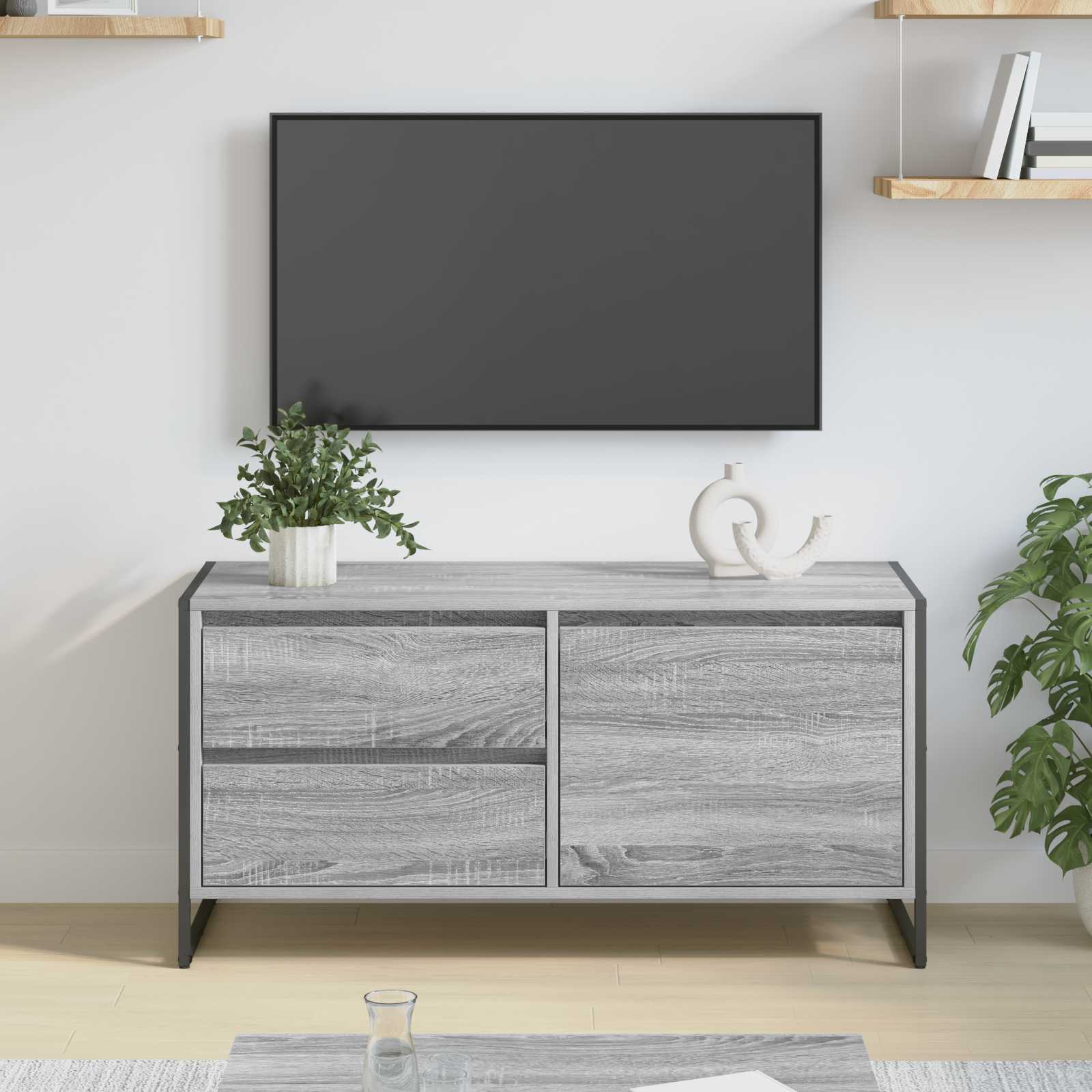 Meuble TV Gris Sonoma 100 x 36 x 49.5 cm Bois d'ingénierie - XIOS
