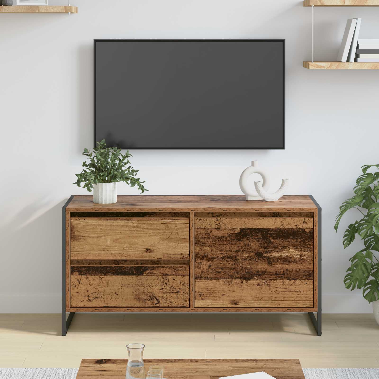 Meuble TV Bois Ancien 100 x 36 x 49.5 cm Bois d'ingénierie - XIOS
