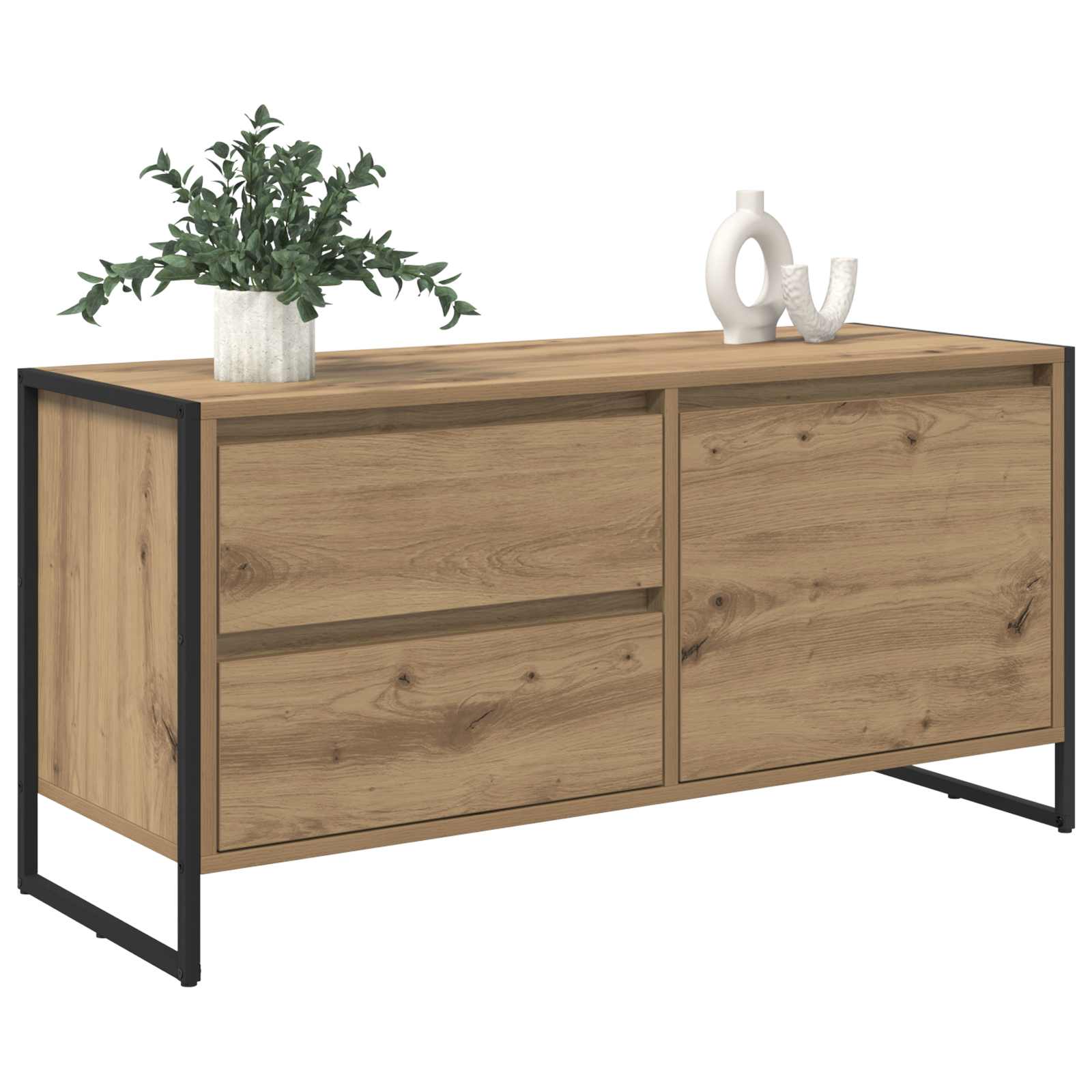 Meuble TV Chêne artisan 100 x 36 x 49.5 cm Bois d'ingénierie - XIOS