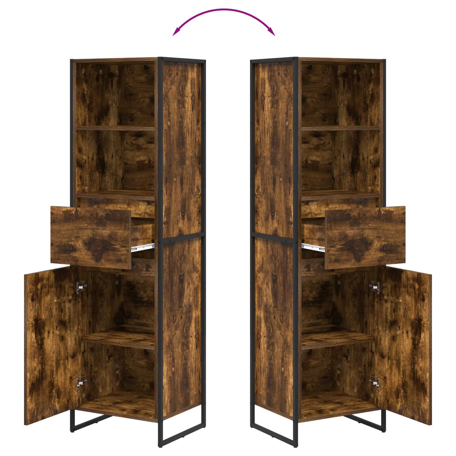 Bibliothèque Chêne Fumé 43 x 36 x 150.5 cm Bois d'ingénierie - XIOS