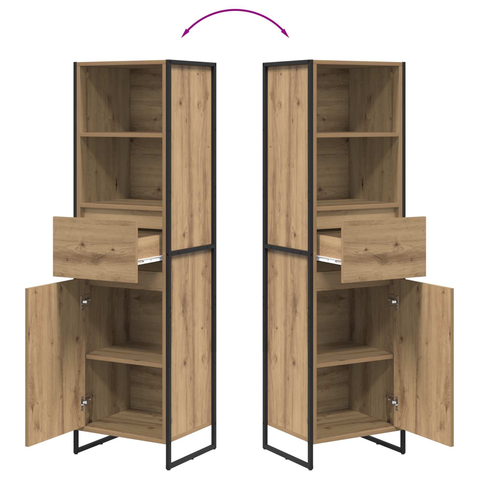 Bibliothèque Chêne artisan 43 x 36 x 150.5 cm Bois d'ingénierie - XIOS