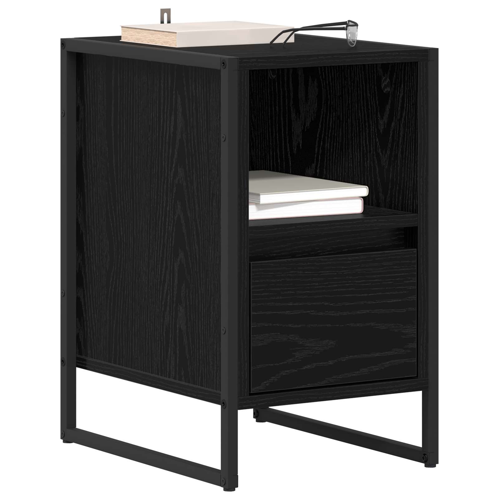 Table de chevet avec tiroir 2 pcs Chêne noir 39,5 x 30 x 50 cm - XIOS