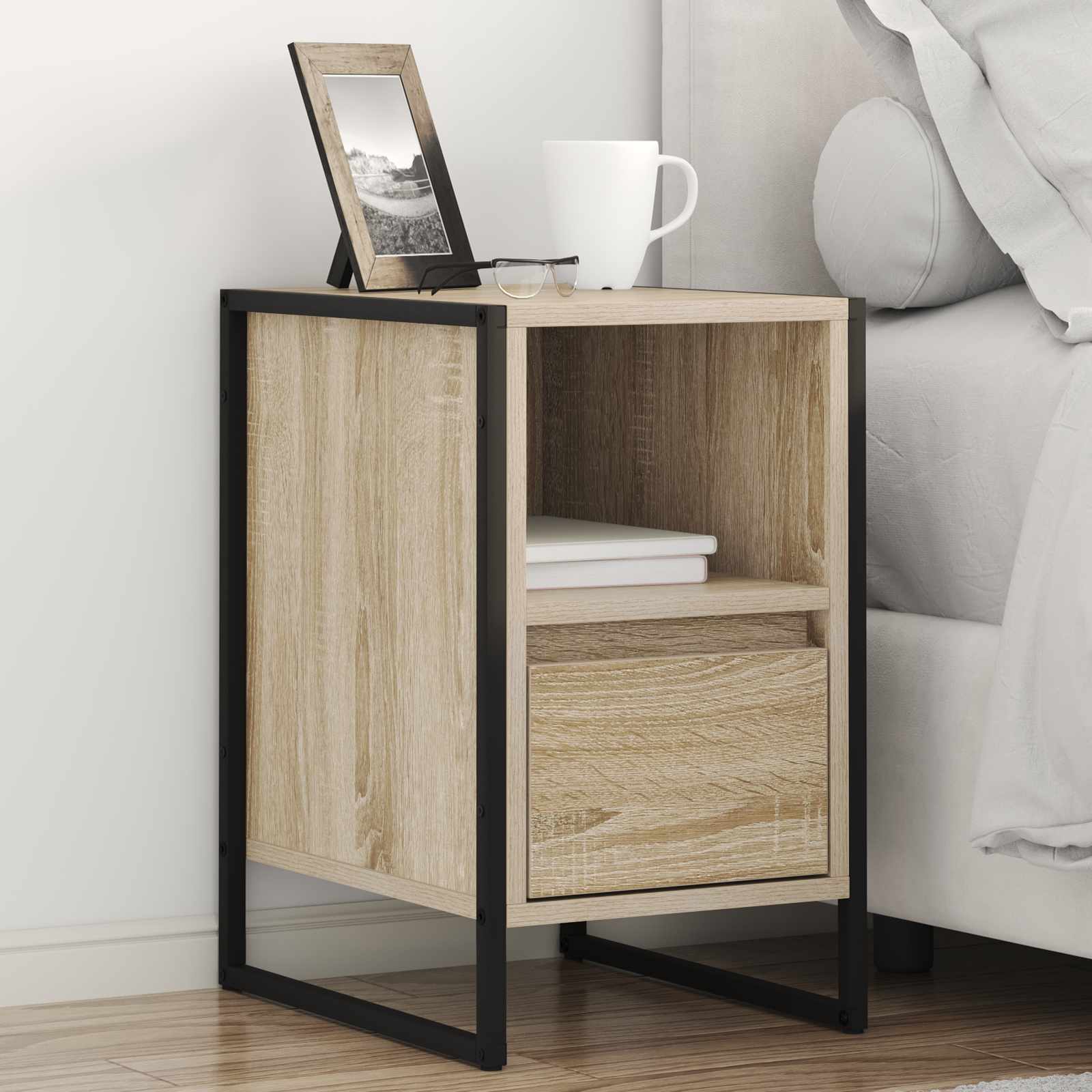 Table de chevet avec tiroir 2 pcs Sonoma 39,5 x 30 x 50 cm - XIOS