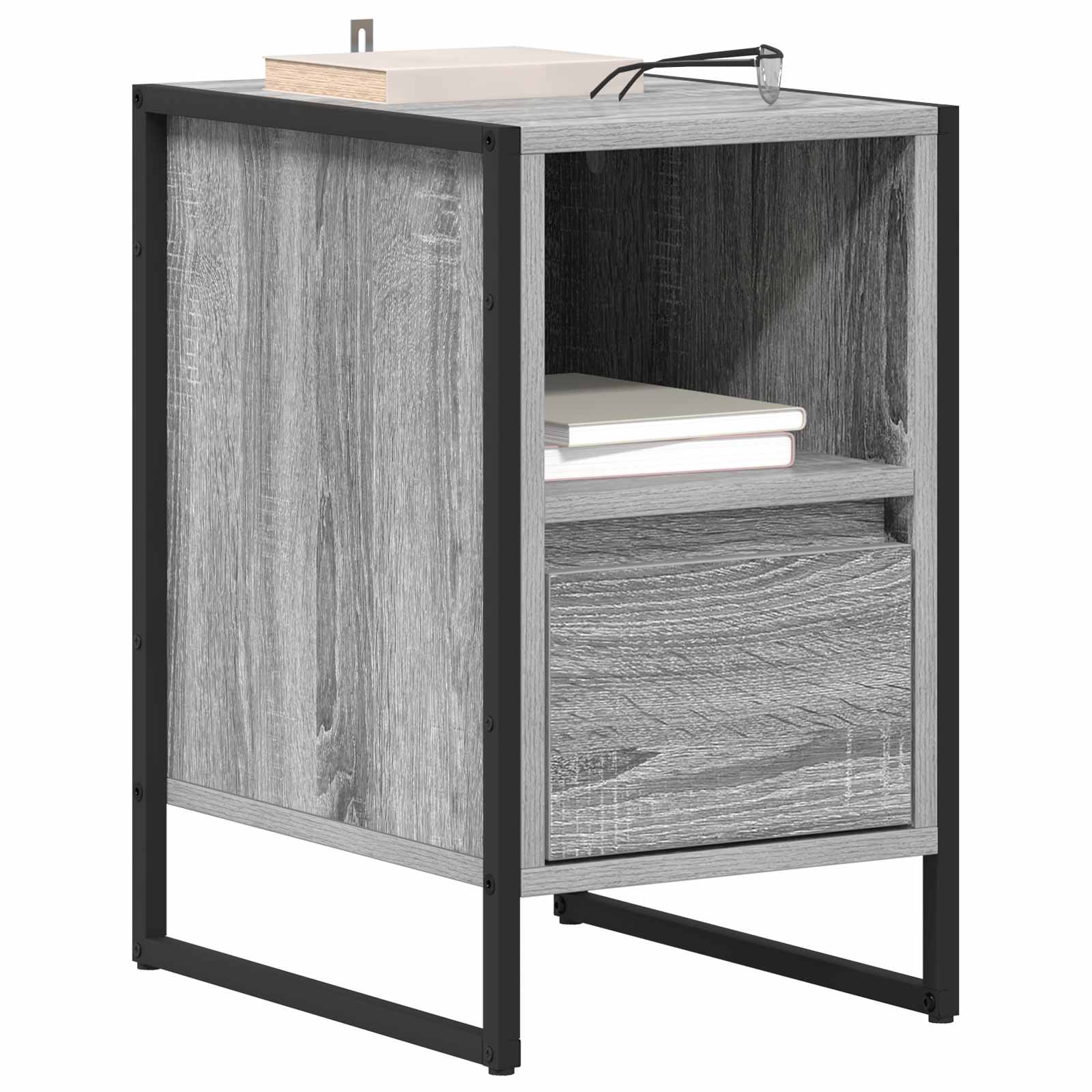 Table de chevet avec tiroir 2 pcs Gris Sonoma 39,5 x 30 x 50 cm - XIOS