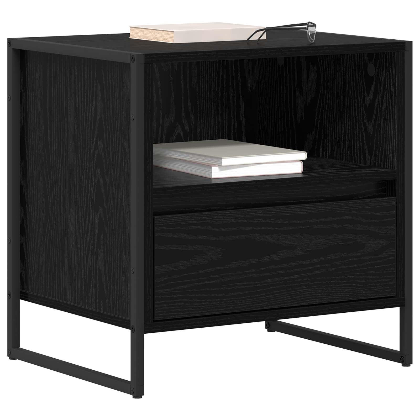 Table de chevet avec tiroir 2 pcs Chêne noir 50 x 39,5 x 50 cm - XIOS