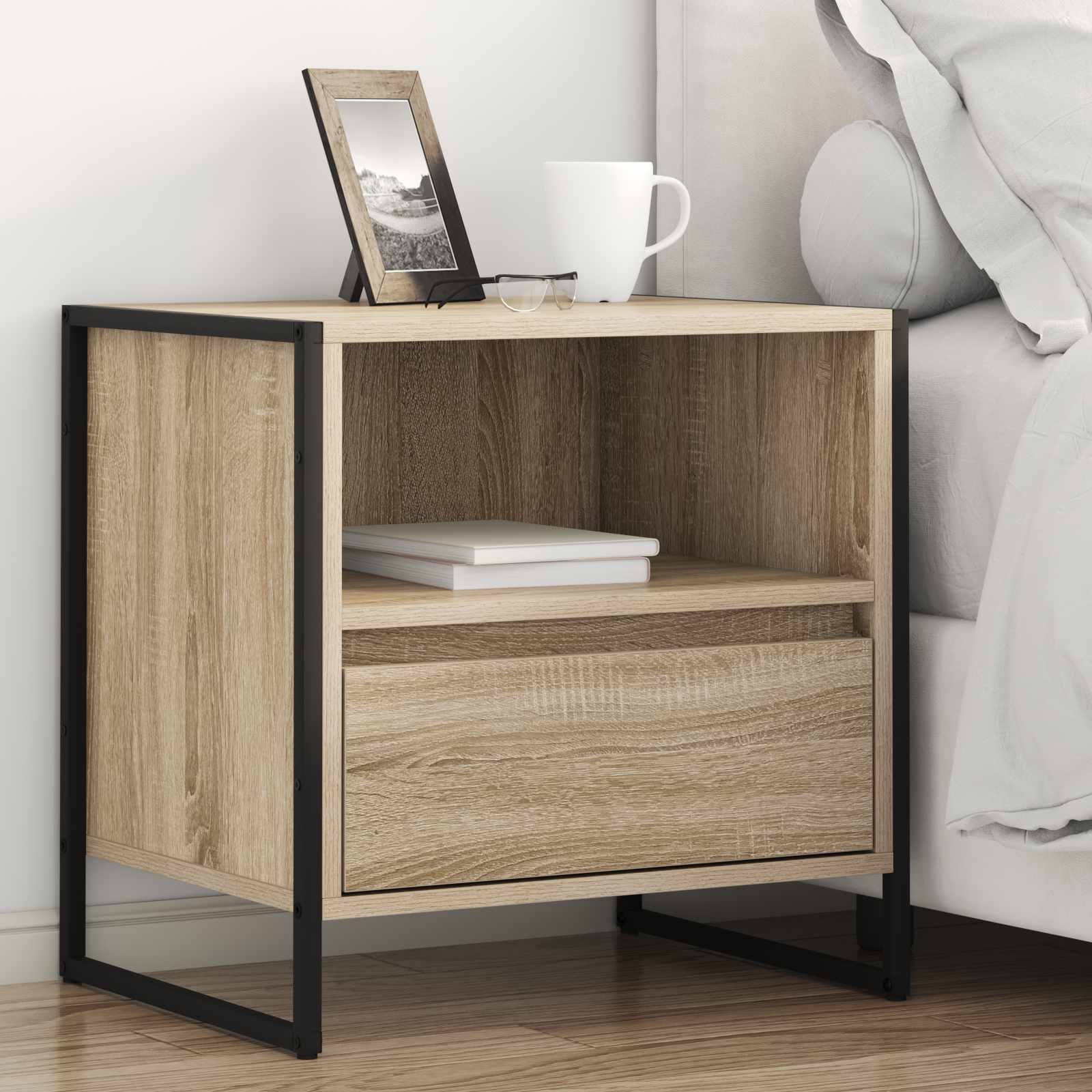 Table de chevet avec tiroir 2 pcs Sonoma 50 x 39,5 x 50 cm - XIOS
