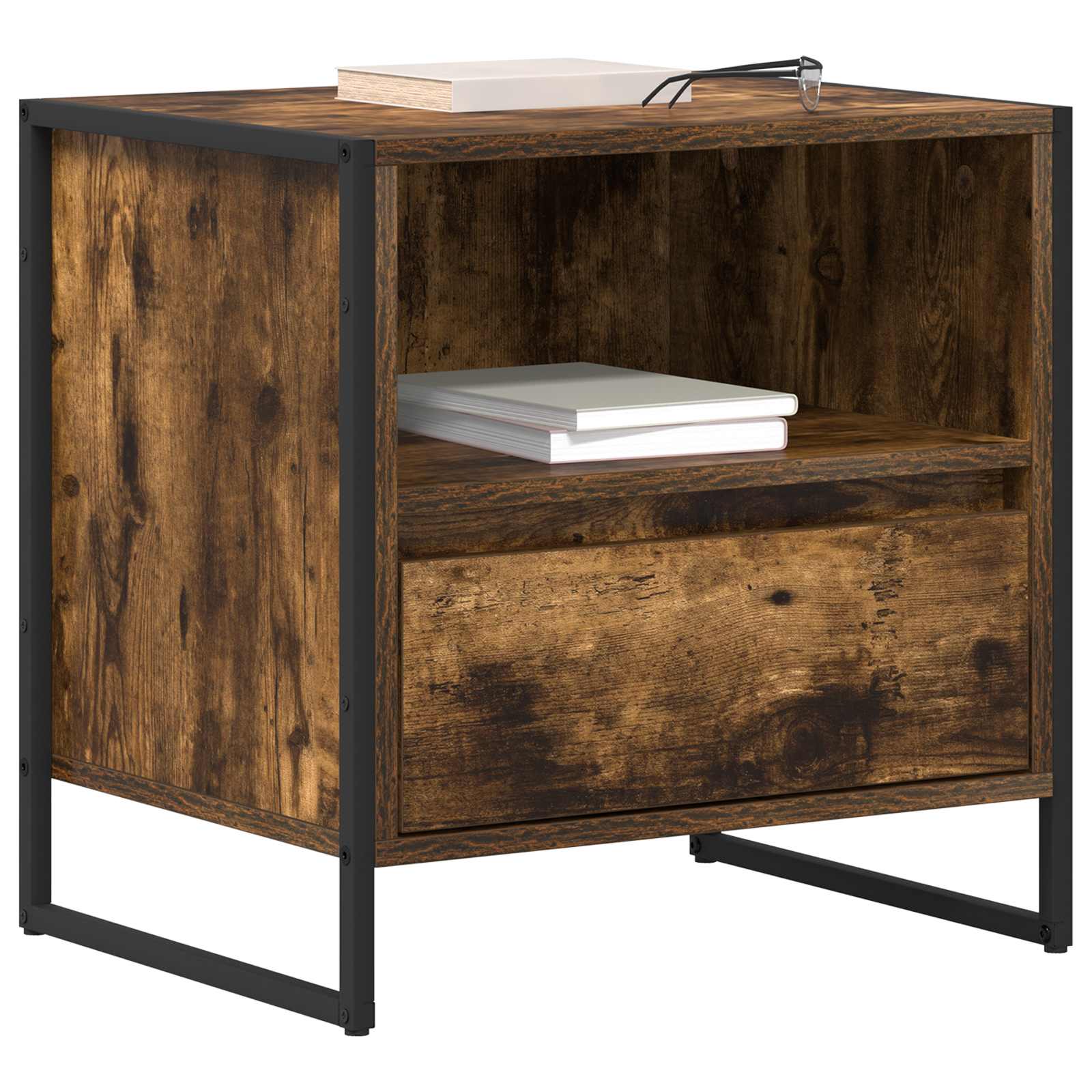 Table de chevet avec tiroir 2 pcs Chêne Fumé 50 x 39,5 x 50 cm - XIOS