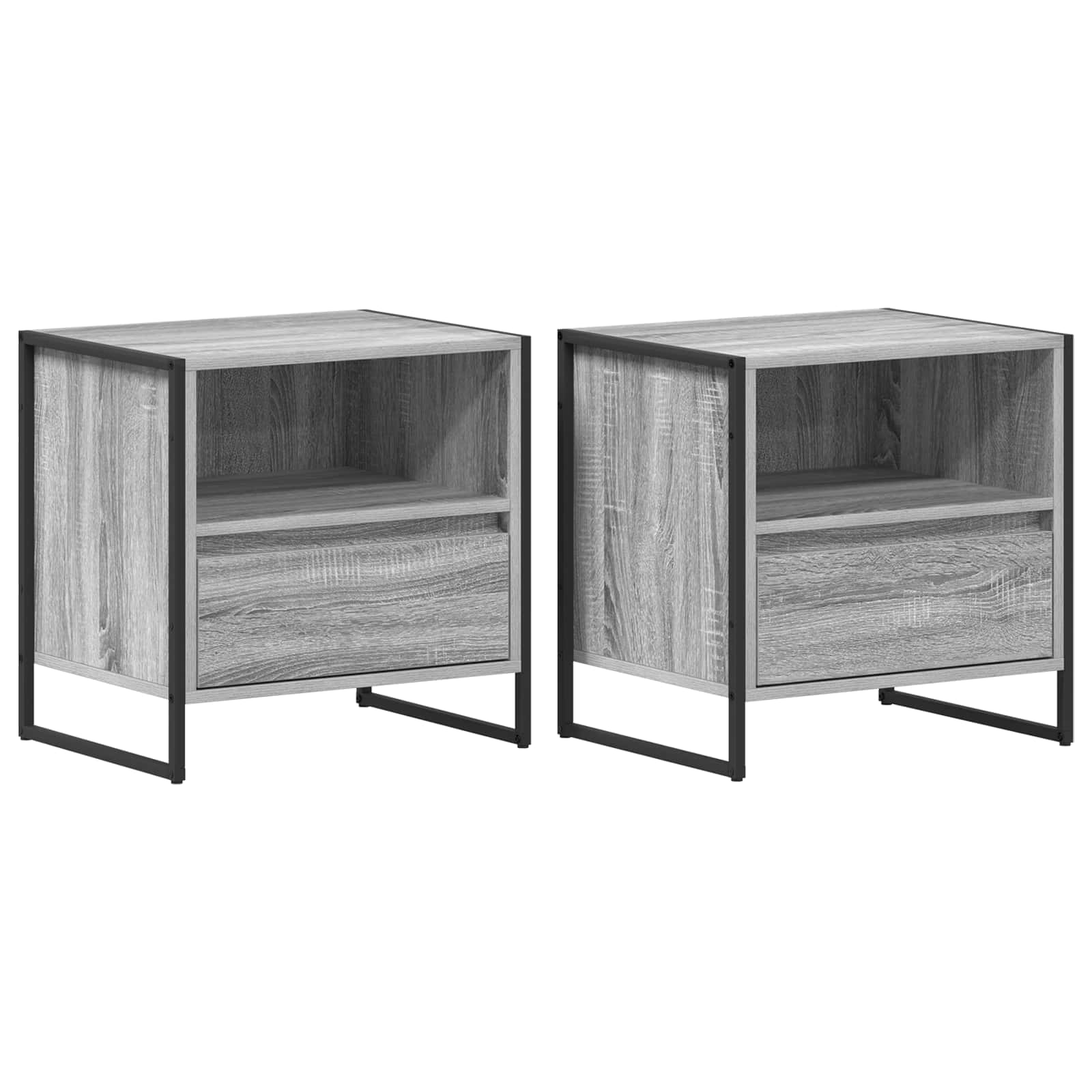 Table de chevet avec tiroir 2 pcs Gris Sonoma 50 x 39,5 x 50 cm - XIOS