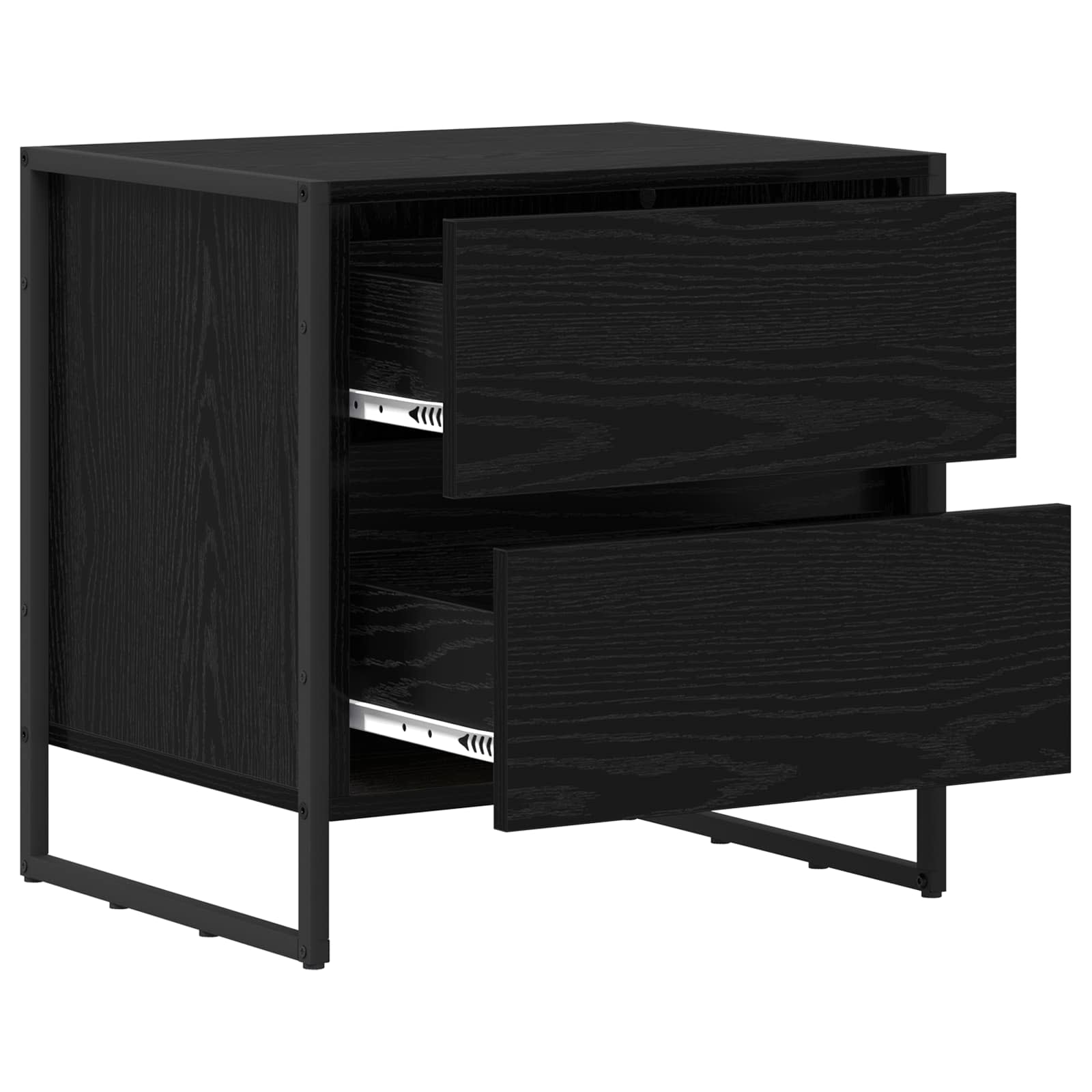 Table de chevet avec tiroir 2 pcs Chêne noir 50 x 39,5 x 50 cm - XIOS