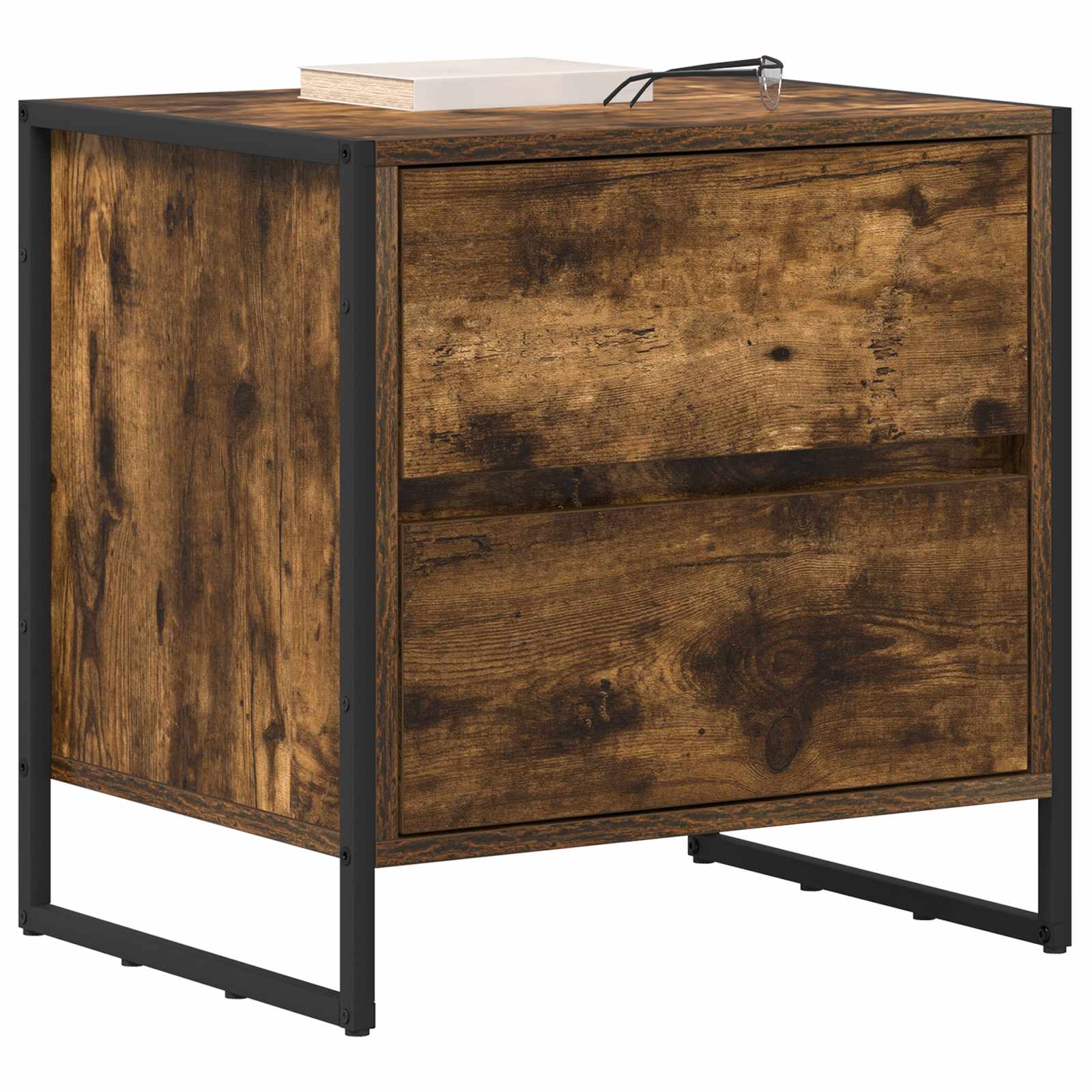 Table de chevet avec tiroir 2 pcs Chêne Fumé 50 x 39,5 x 50 cm - XIOS