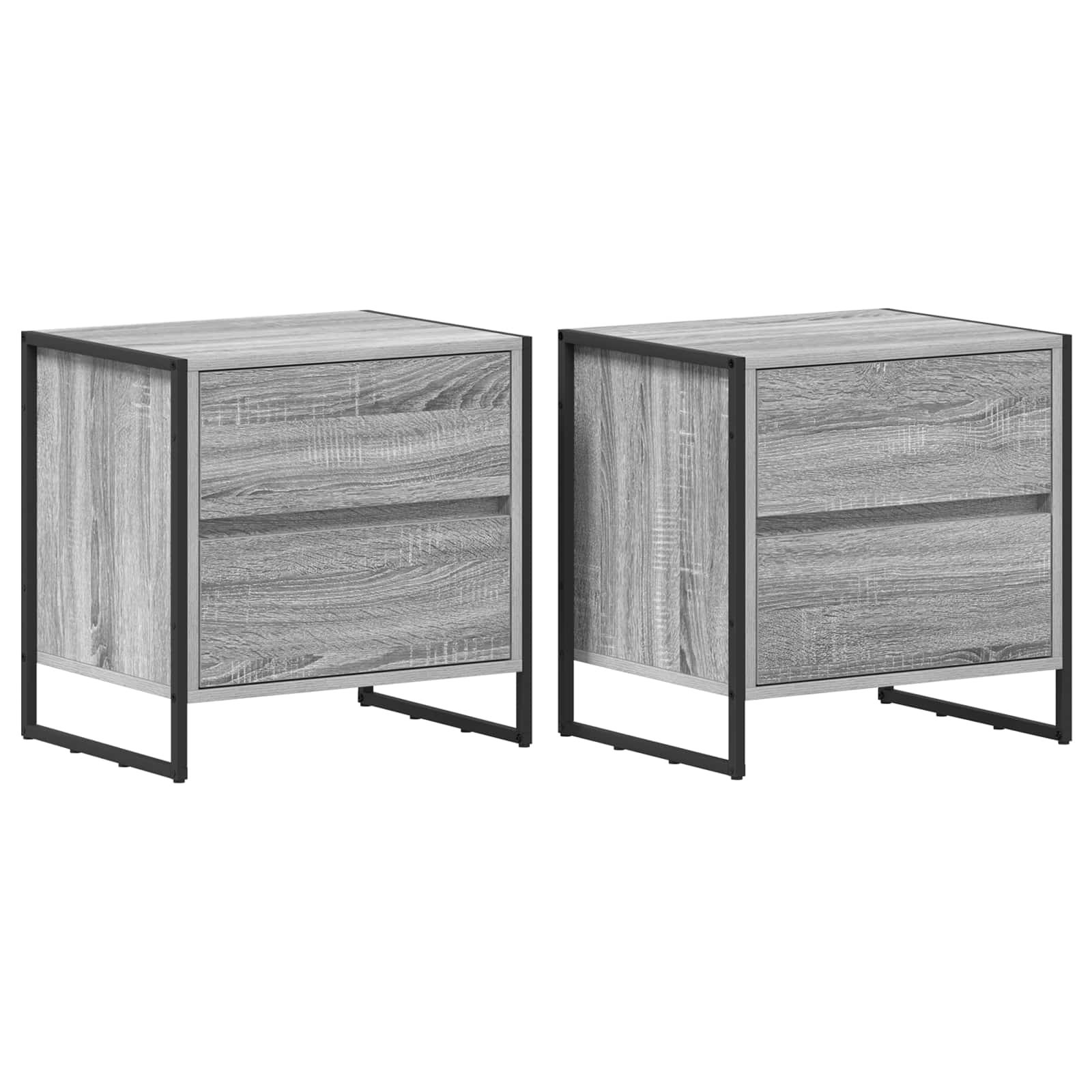 Table de chevet avec tiroir 2 pcs Gris Sonoma 50 x 39,5 x 50 cm - XIOS