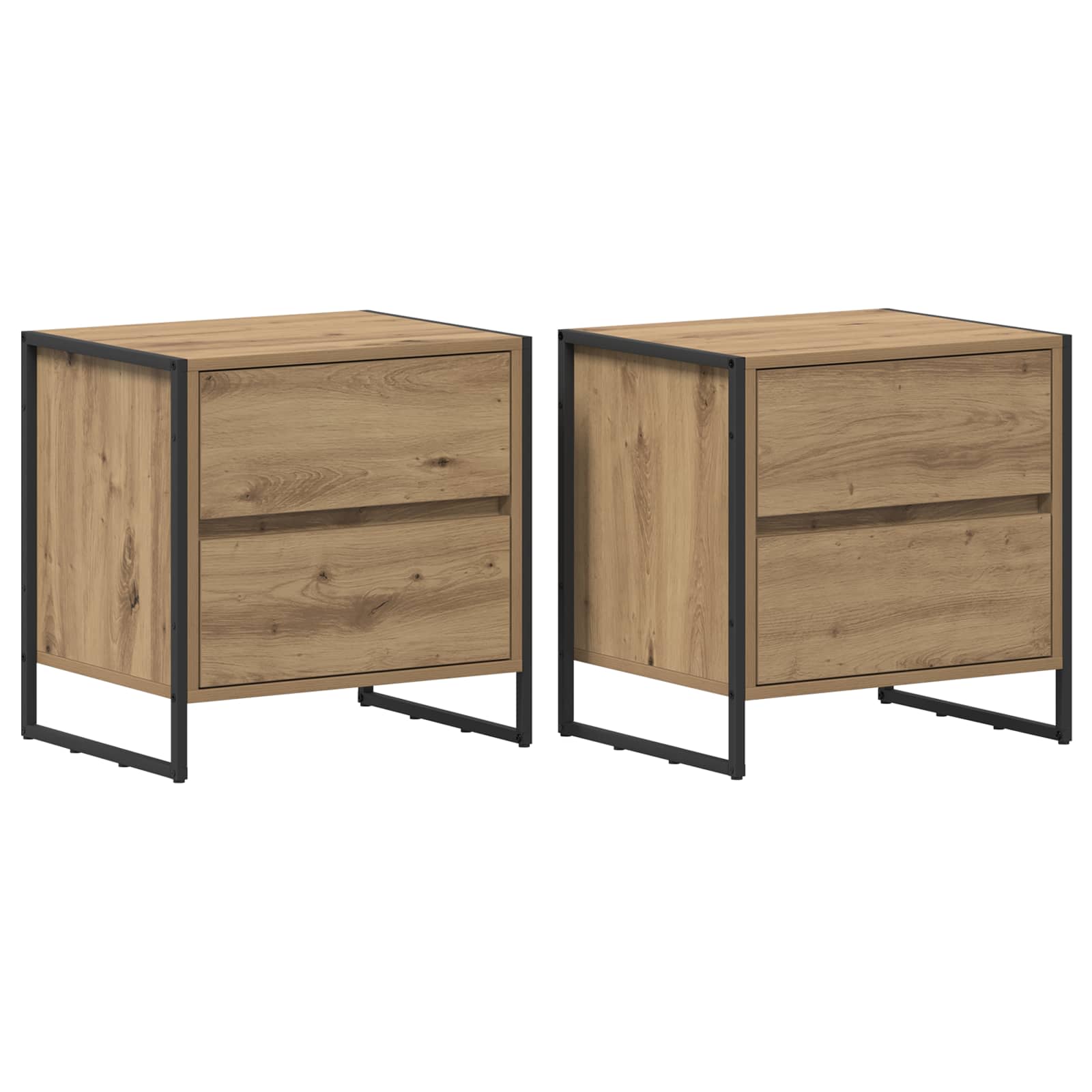 Table de chevet 2 pcs Chêne artisan 50 x 39,5 x 50 cm - XIOS