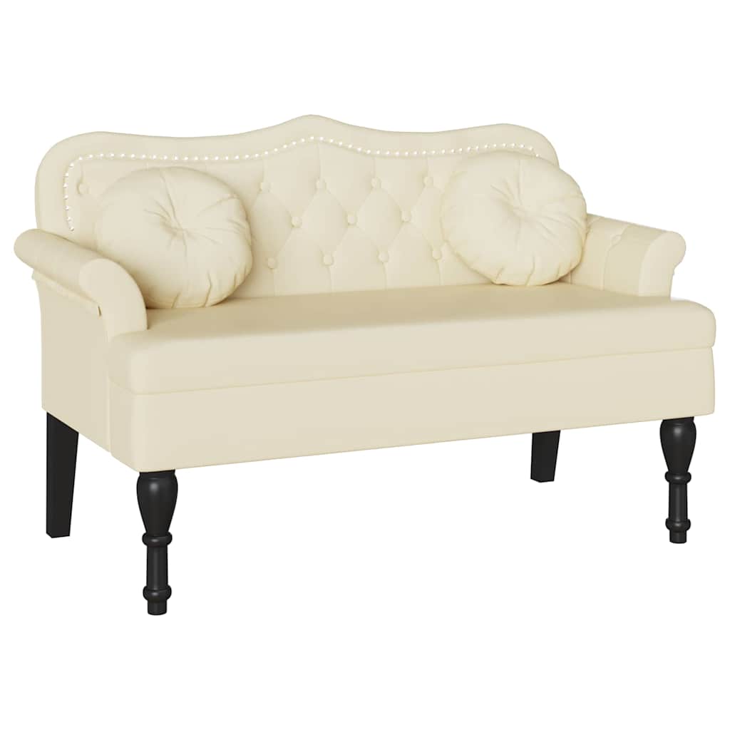 Banc Chesterfield Crème 120,5 x 65 x 75 cm Simili cuir - XIOS